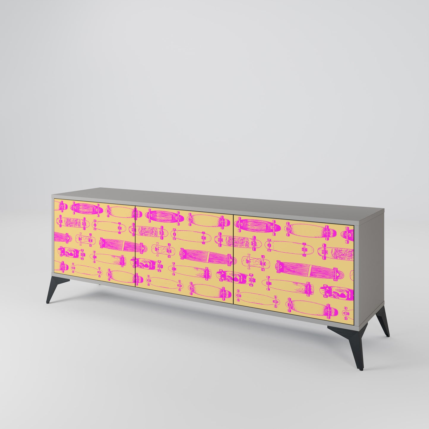 SKATEBOARD ARTISTRY 3-Door TV Cabinet