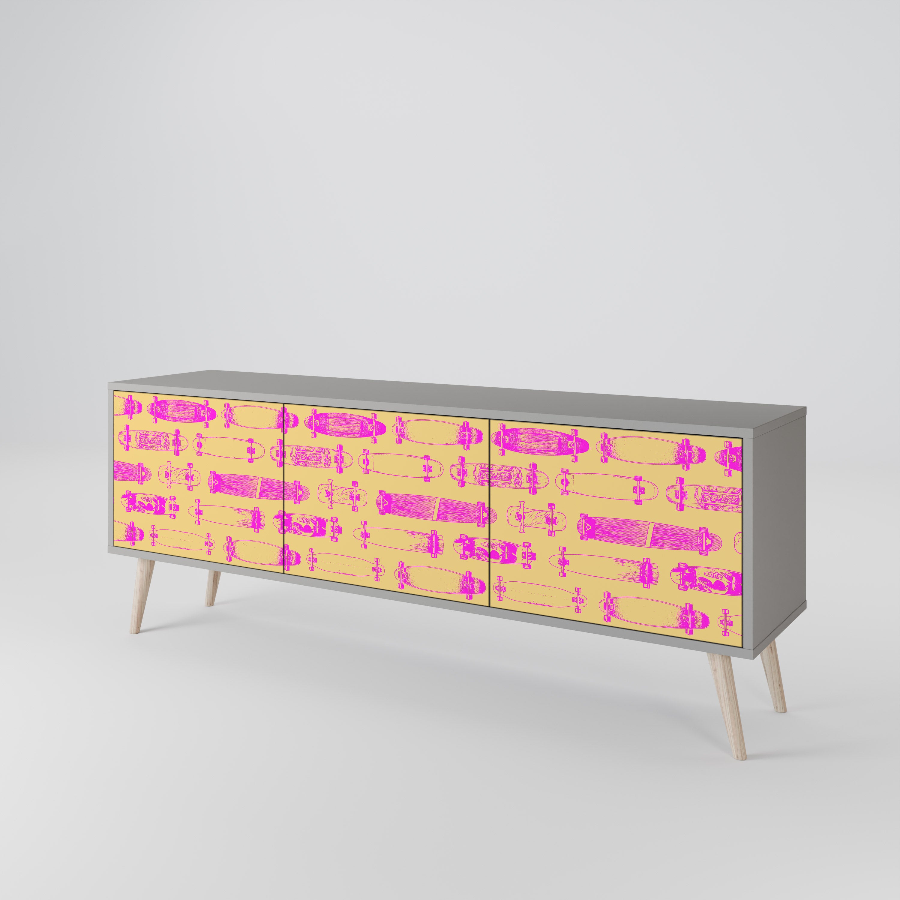 SKATEBOARD ARTISTRY 3-Door TV Cabinet