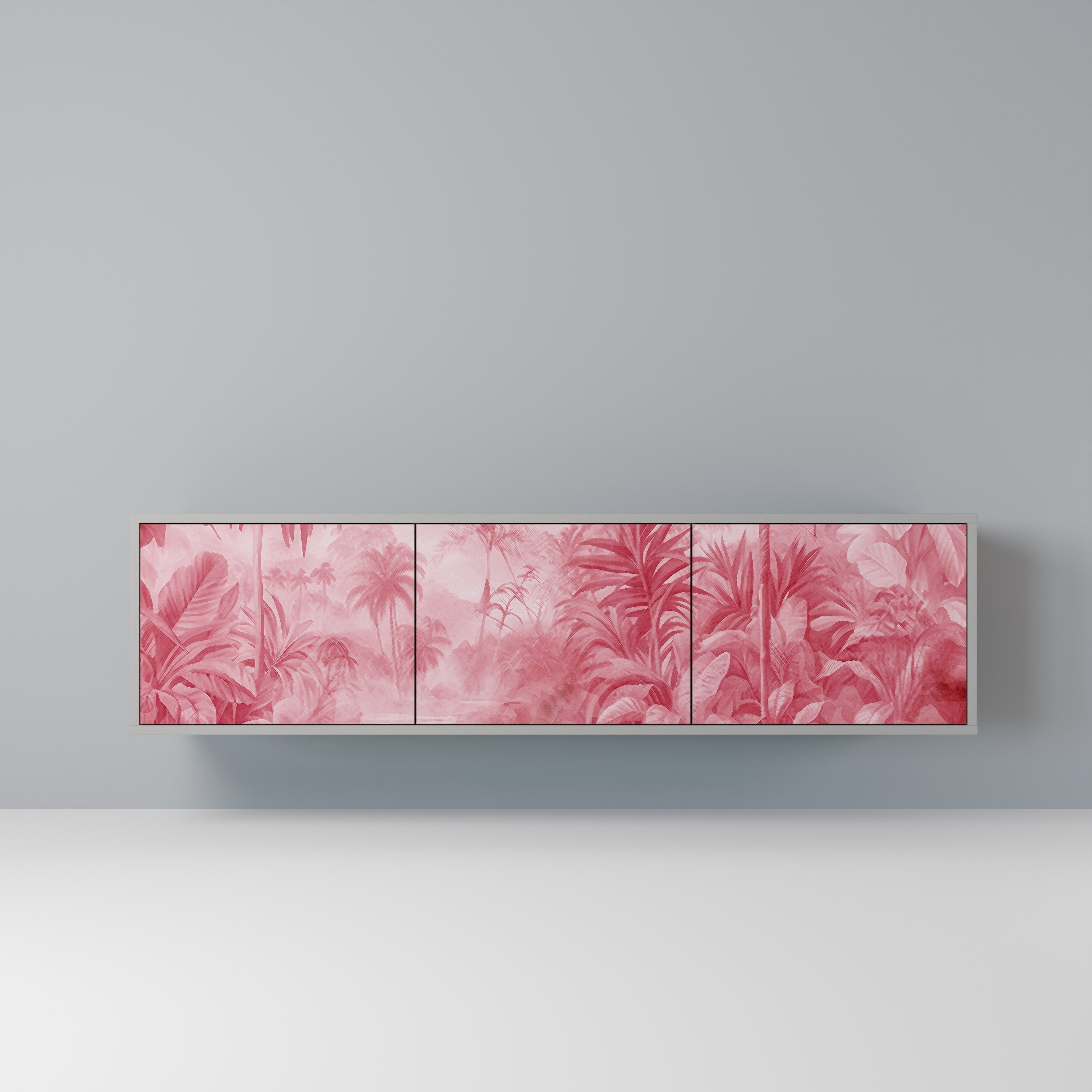 Meuble TV 3 portes SWEET TROPICS, finition grise