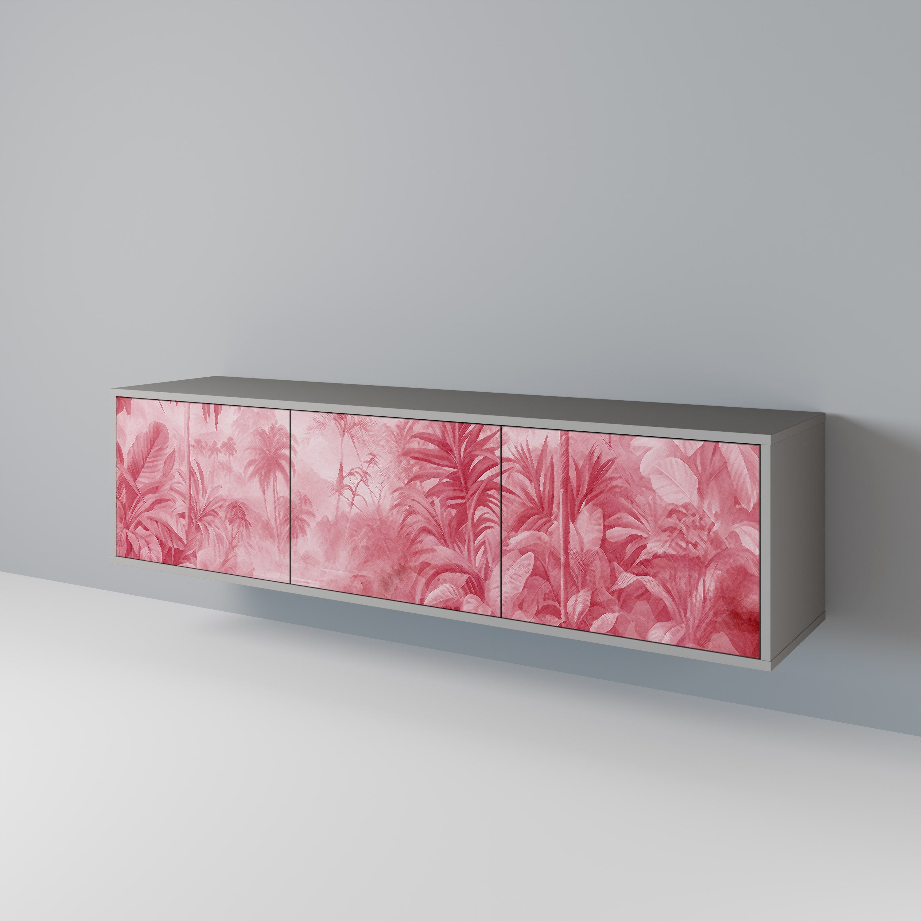 Meuble TV 3 portes SWEET TROPICS, finition grise