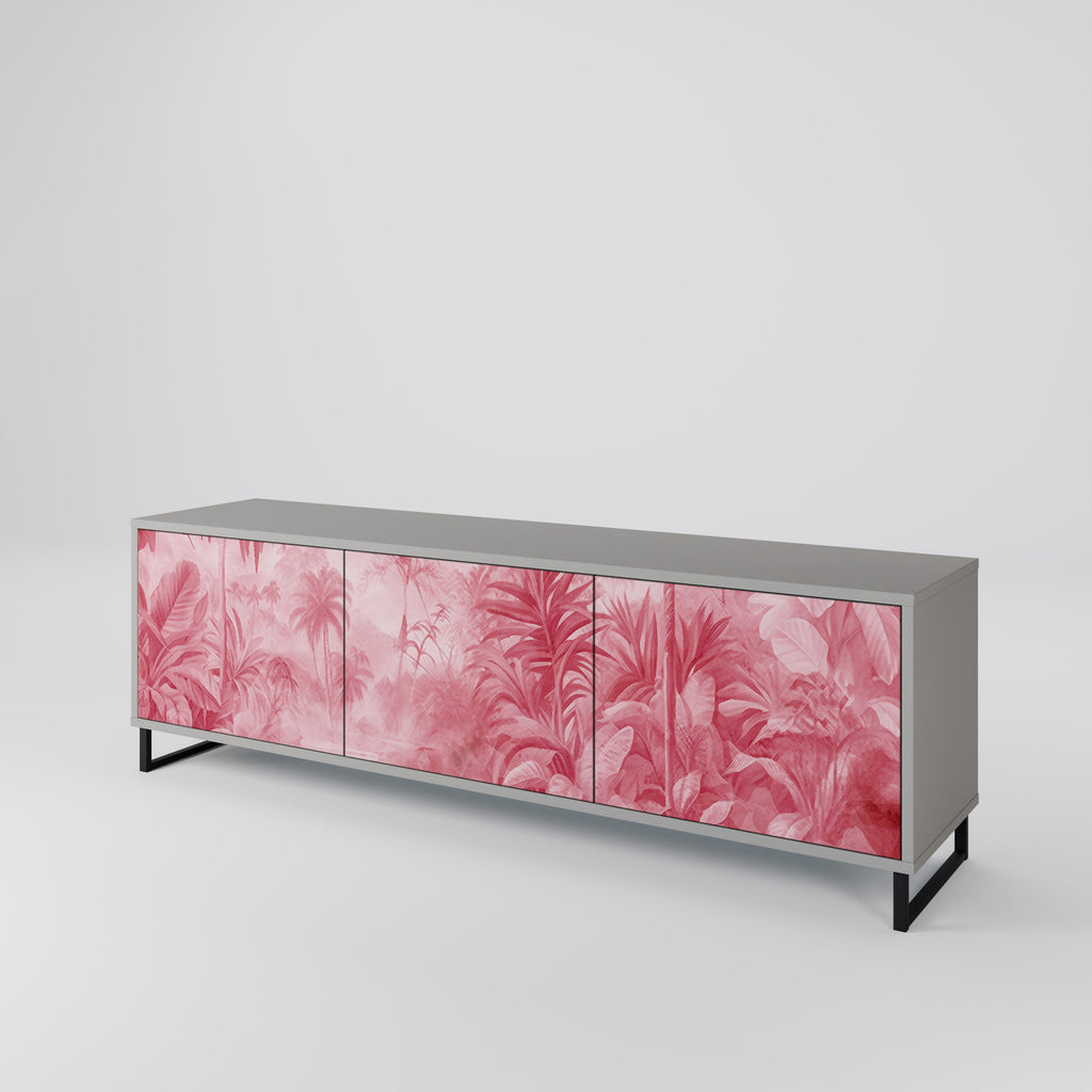 Meuble TV 3 portes SWEET TROPICS, finition grise