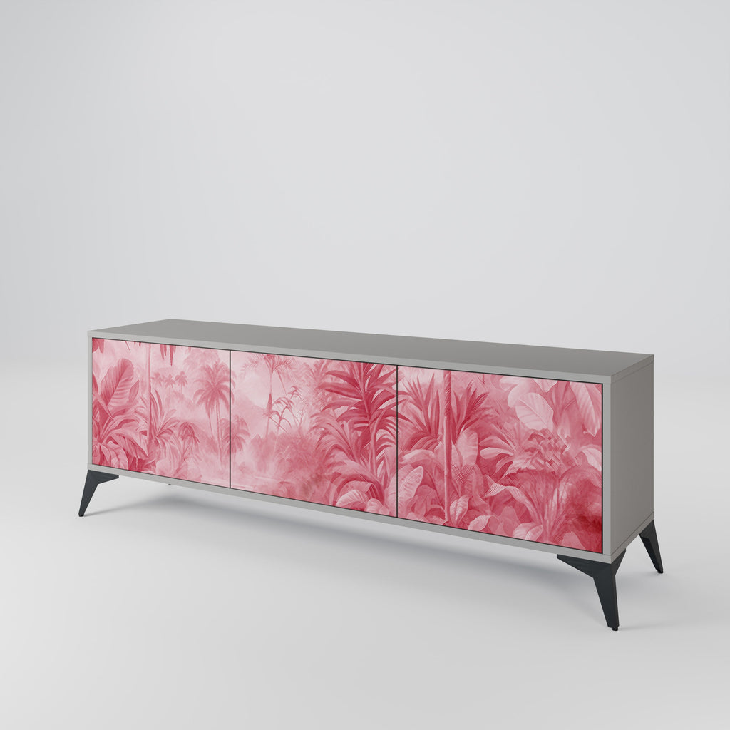 Meuble TV 3 portes SWEET TROPICS, finition grise