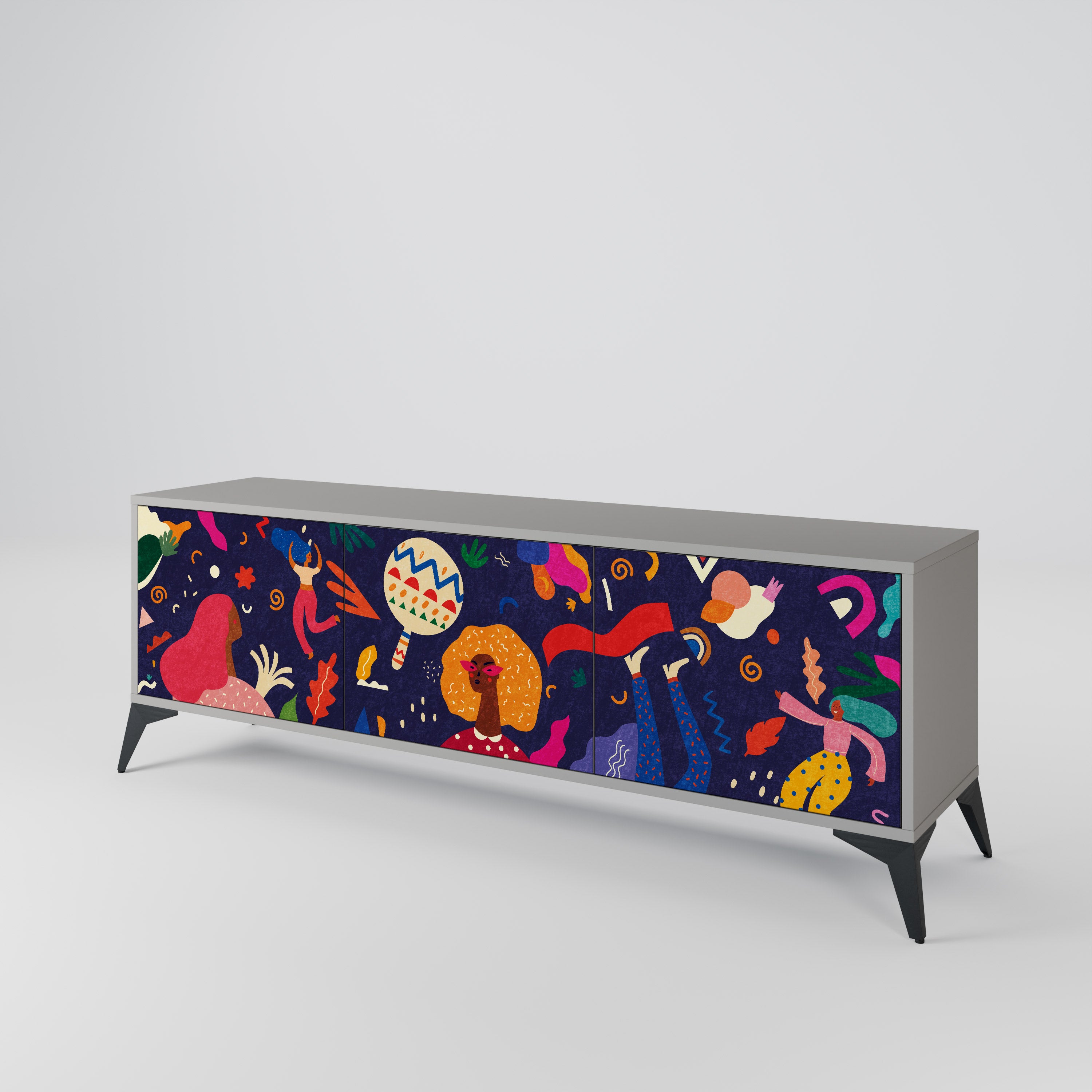 FESTIVE PLEASURES 3-Door TV Cabinet