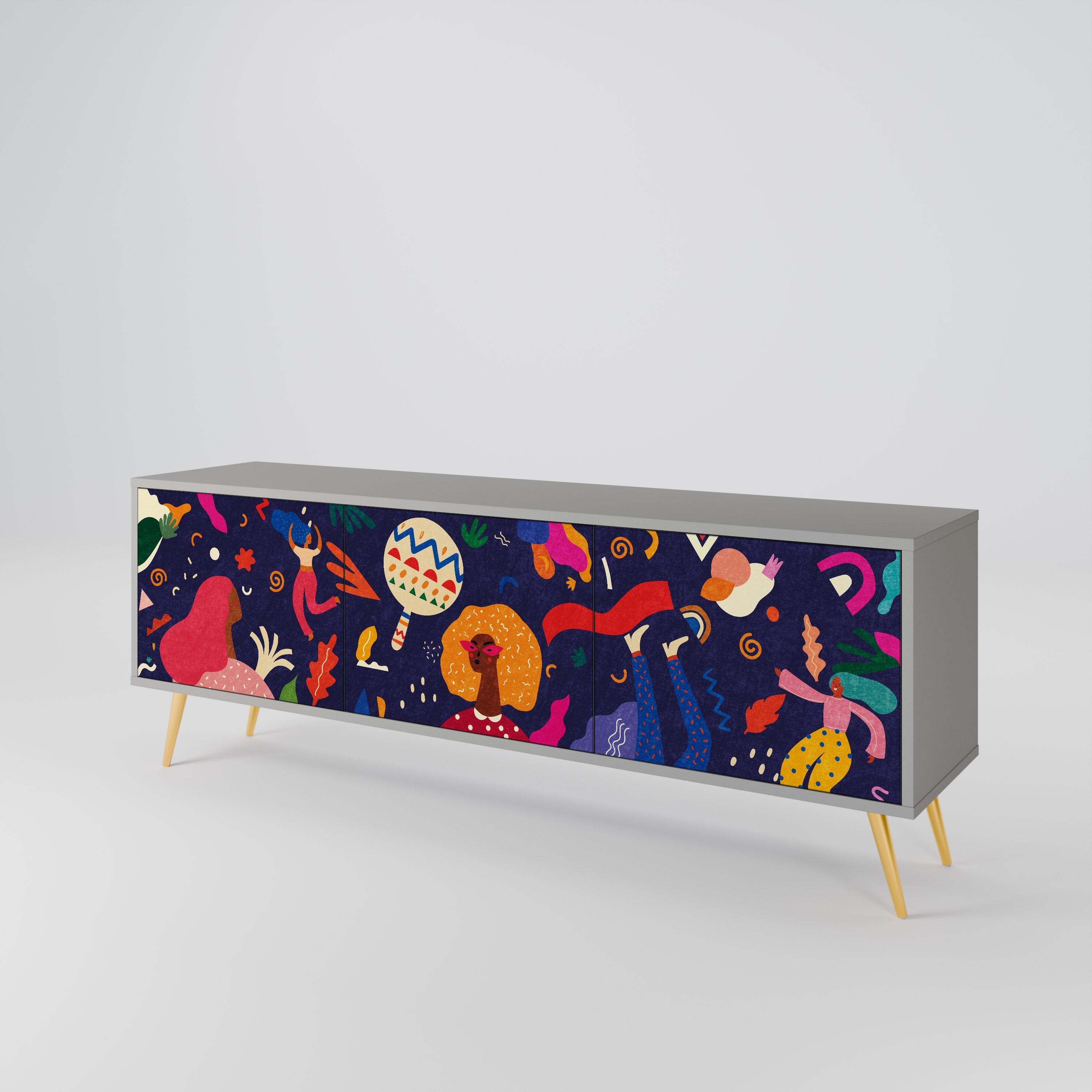 FESTIVE PLEASURES 3-Door TV Cabinet