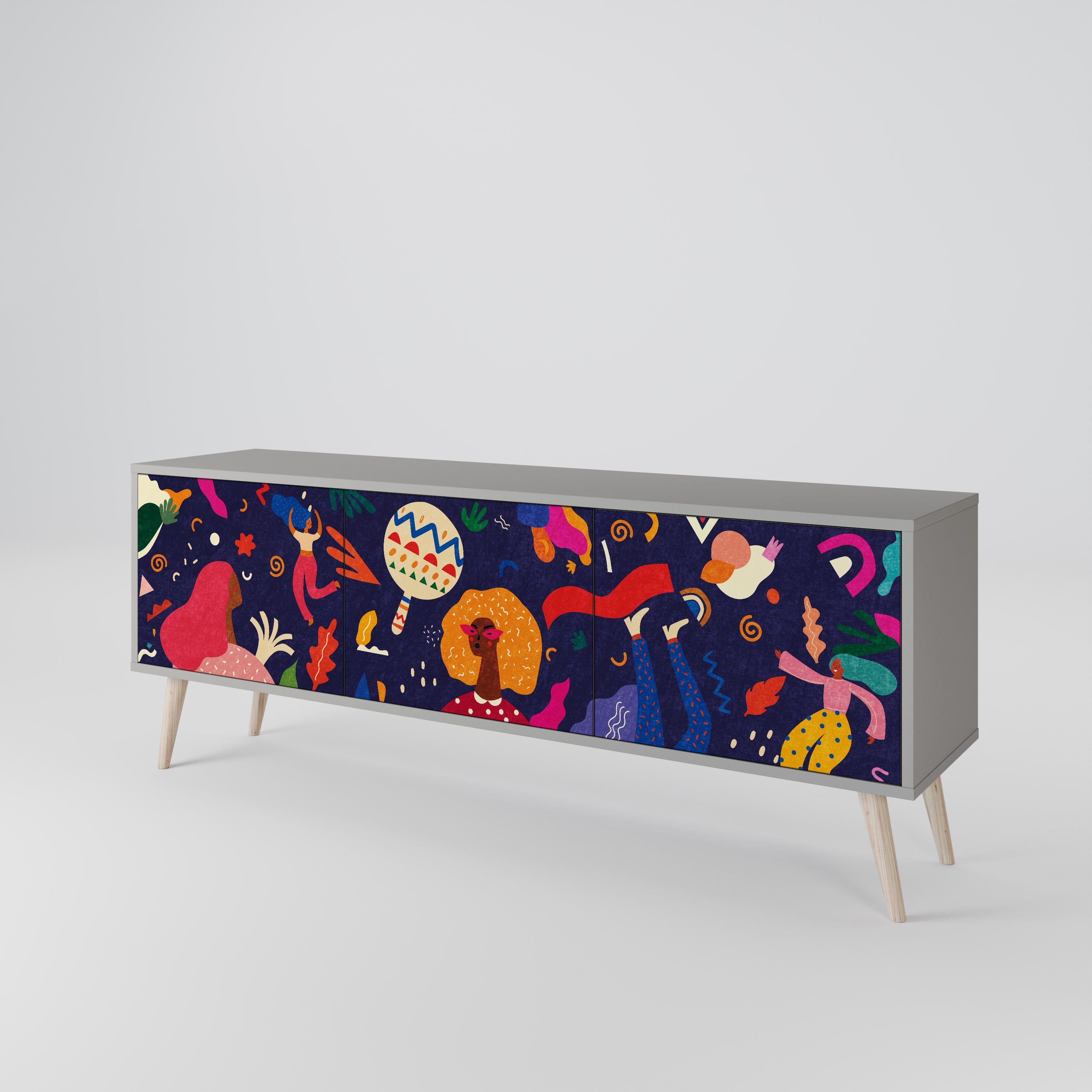 FESTIVE PLEASURES 3-Door TV Cabinet