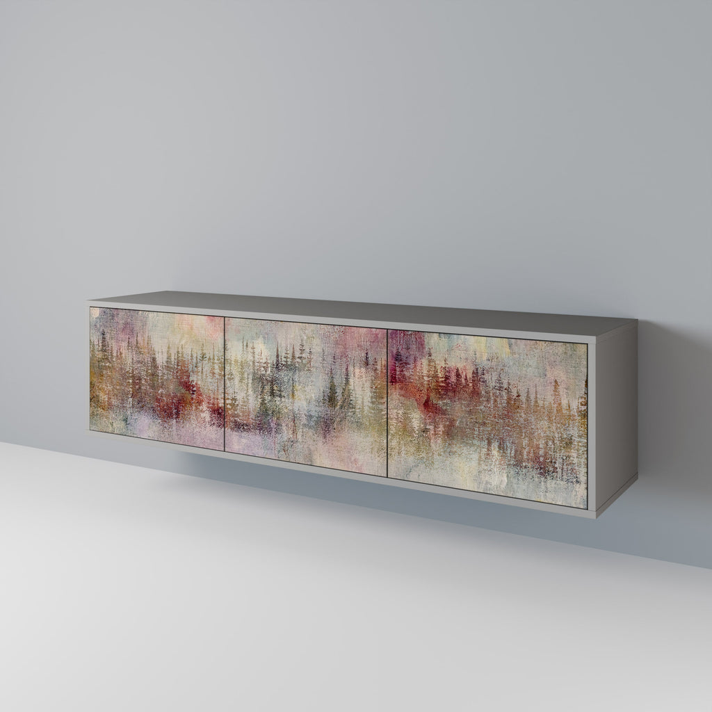 Meuble TV 3 portes VEILED SUMMIT finition grise