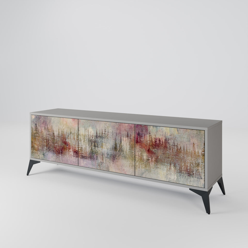 Meuble TV 3 portes VEILED SUMMIT finition grise