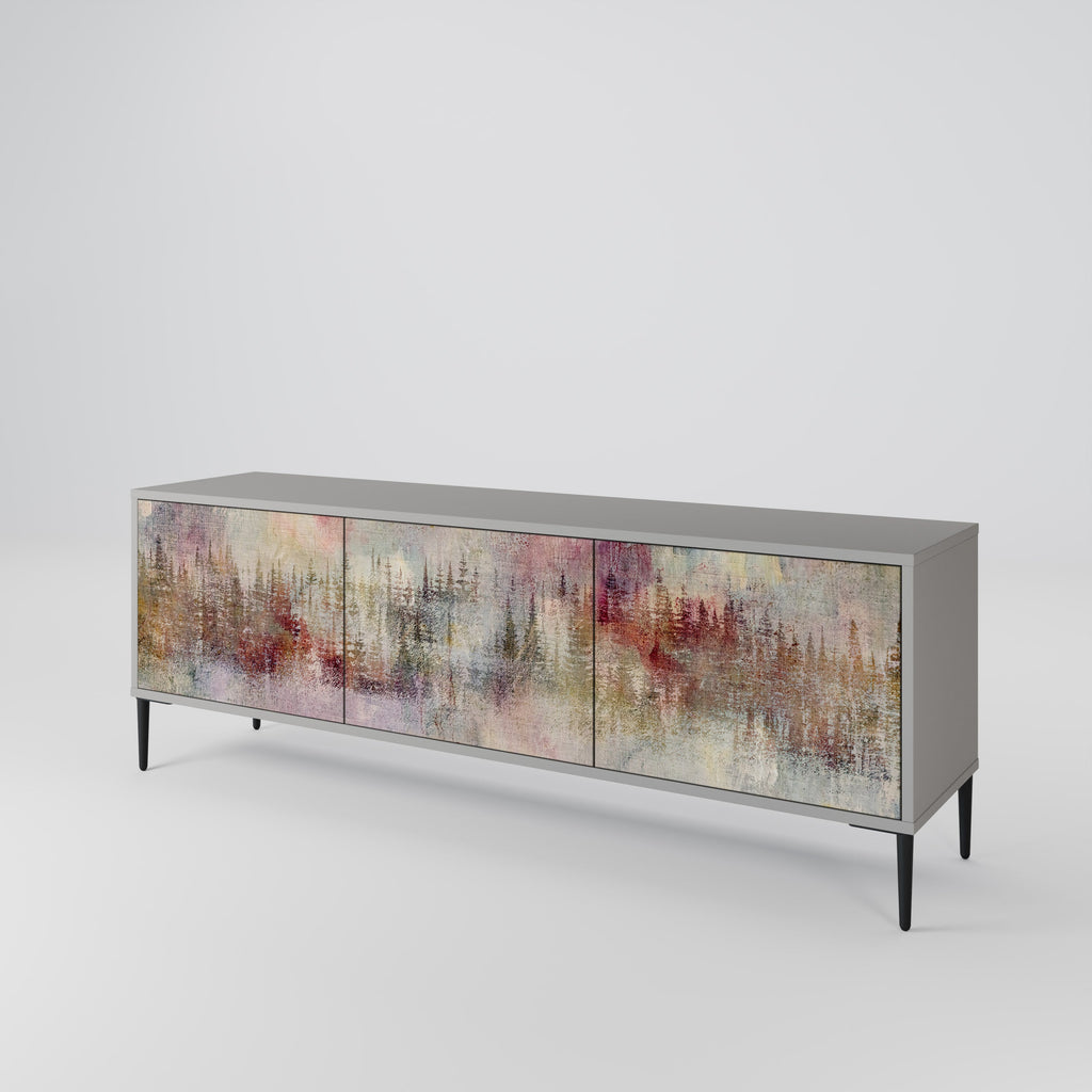 Meuble TV 3 portes VEILED SUMMIT finition grise