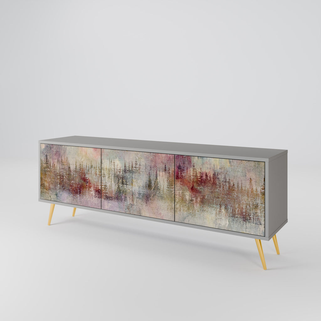 Meuble TV 3 portes VEILED SUMMIT finition grise