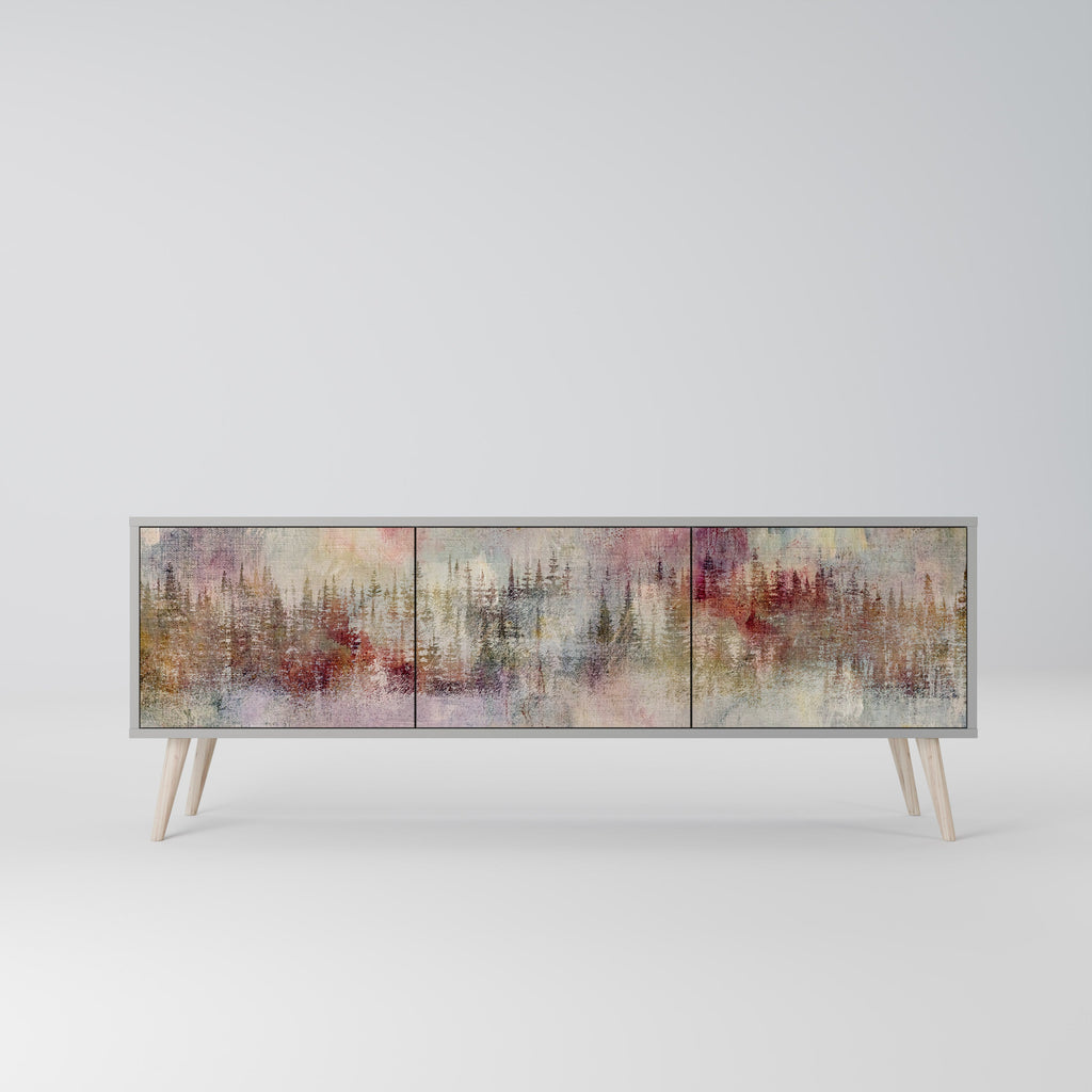 Meuble TV 3 portes VEILED SUMMIT finition grise