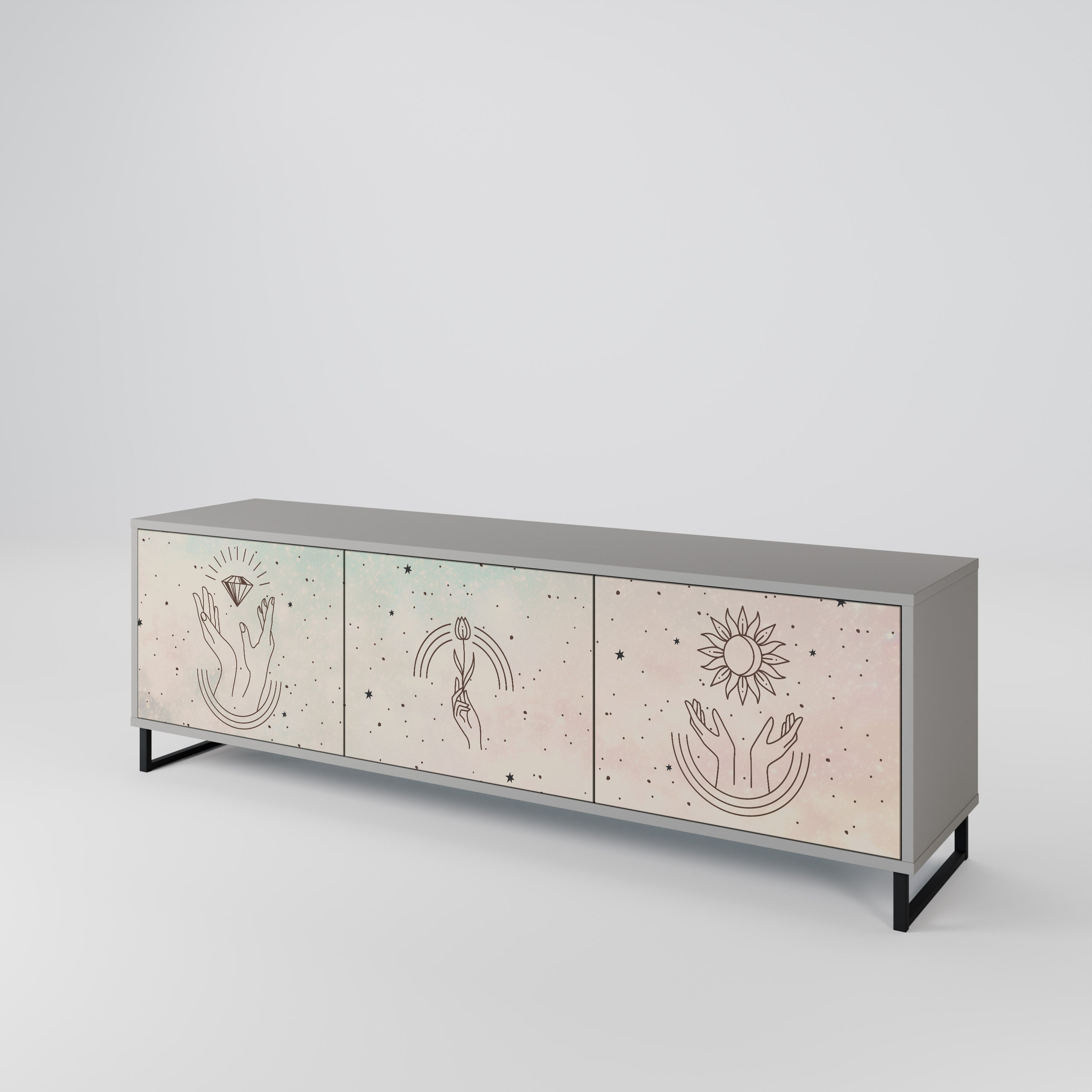 DELICATE BEAUTY 3-Door TV Cabinet