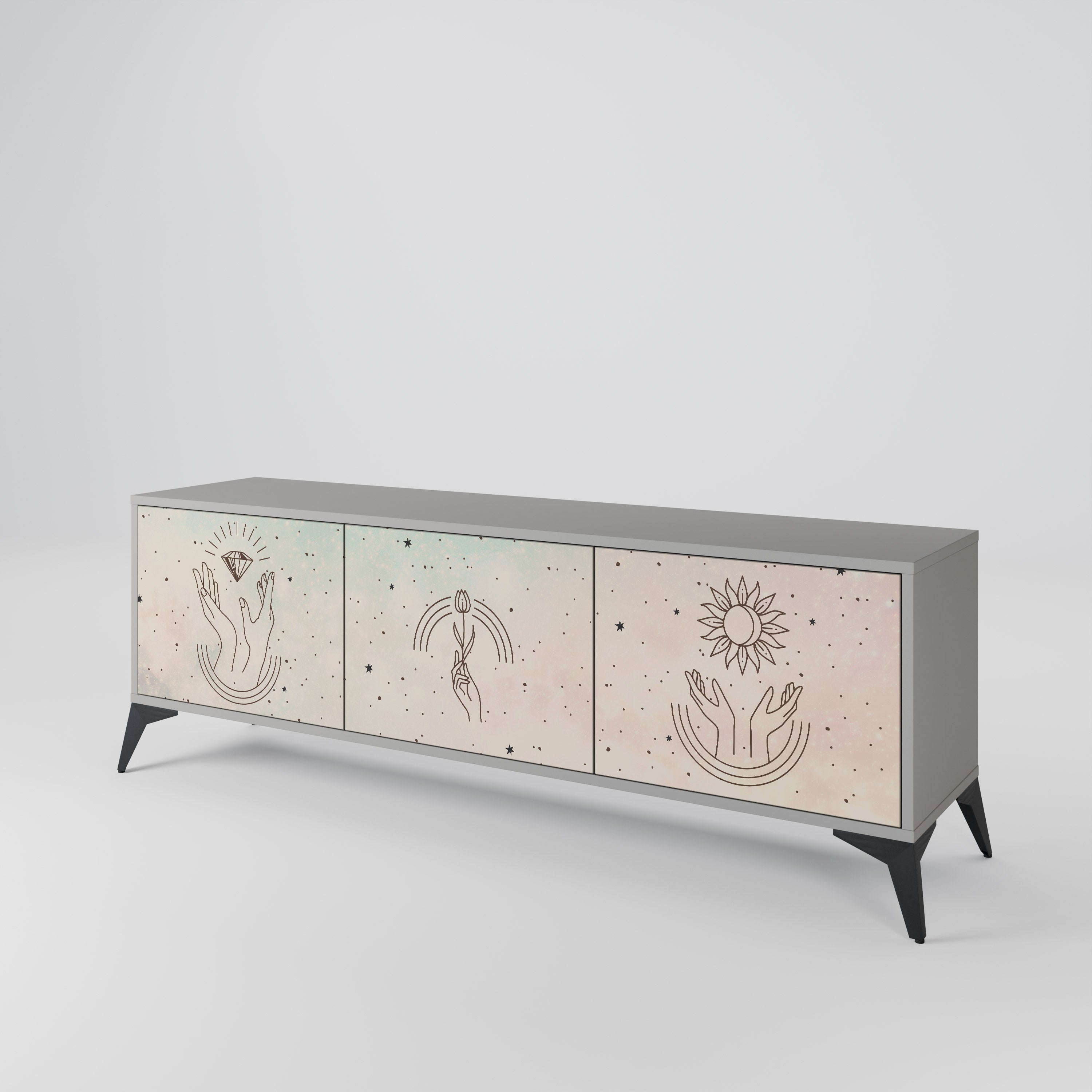 DELICATE BEAUTY 3-Door TV Cabinet