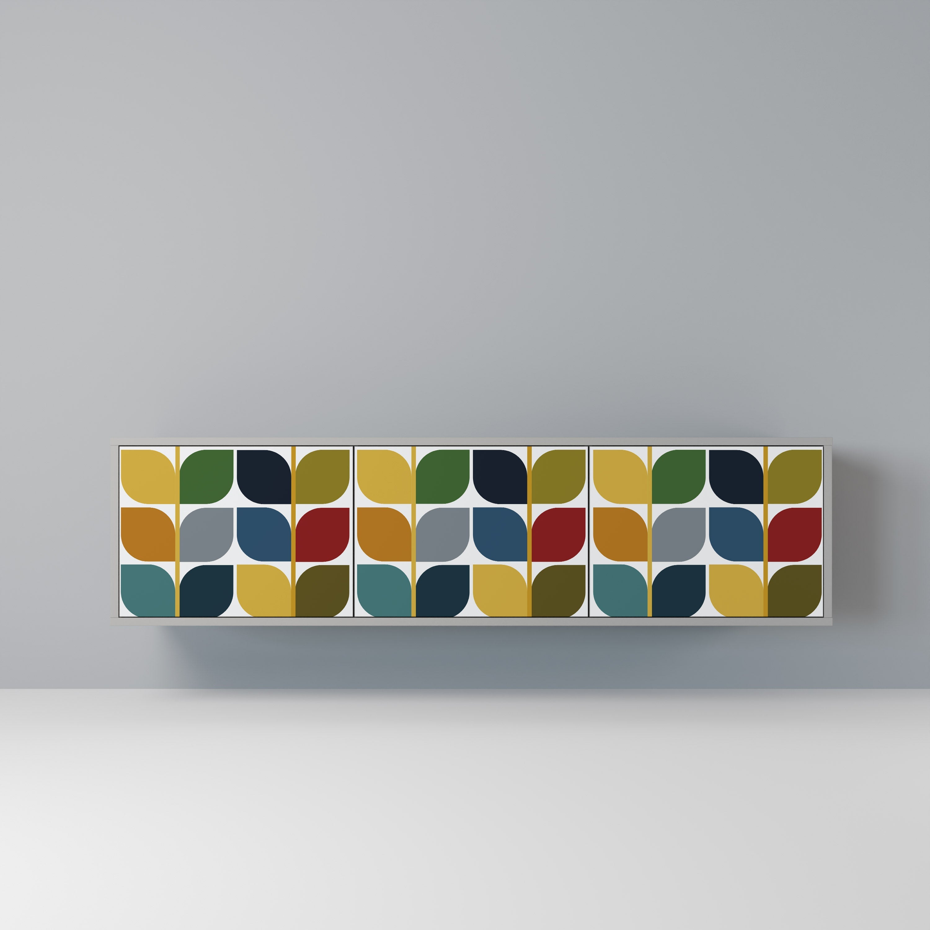 Meuble TV 3 portes Weightless Hours en finition grise