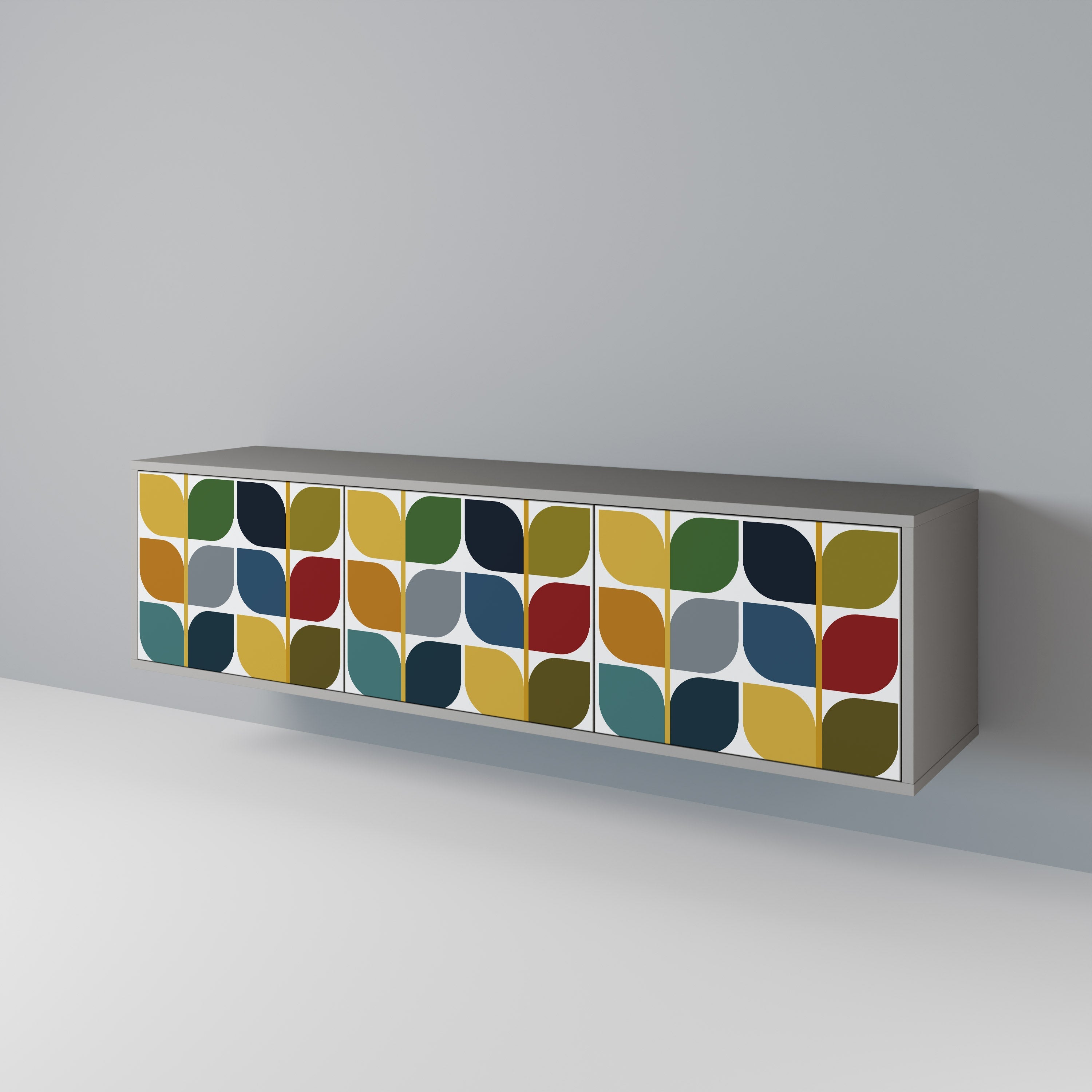 Meuble TV 3 portes Weightless Hours en finition grise