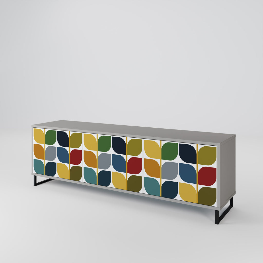 Meuble TV 3 portes Weightless Hours en finition grise