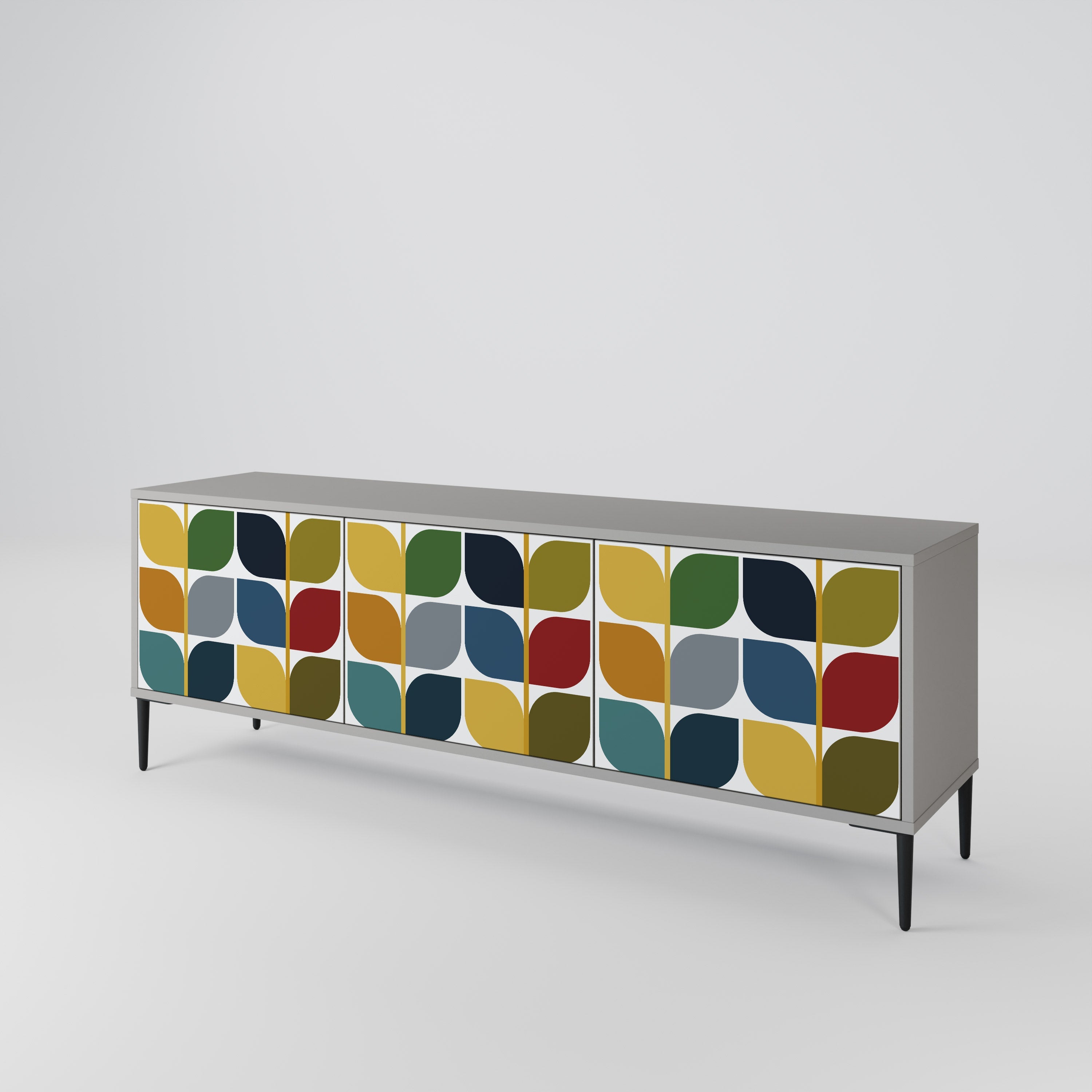 Meuble TV 3 portes Weightless Hours en finition grise