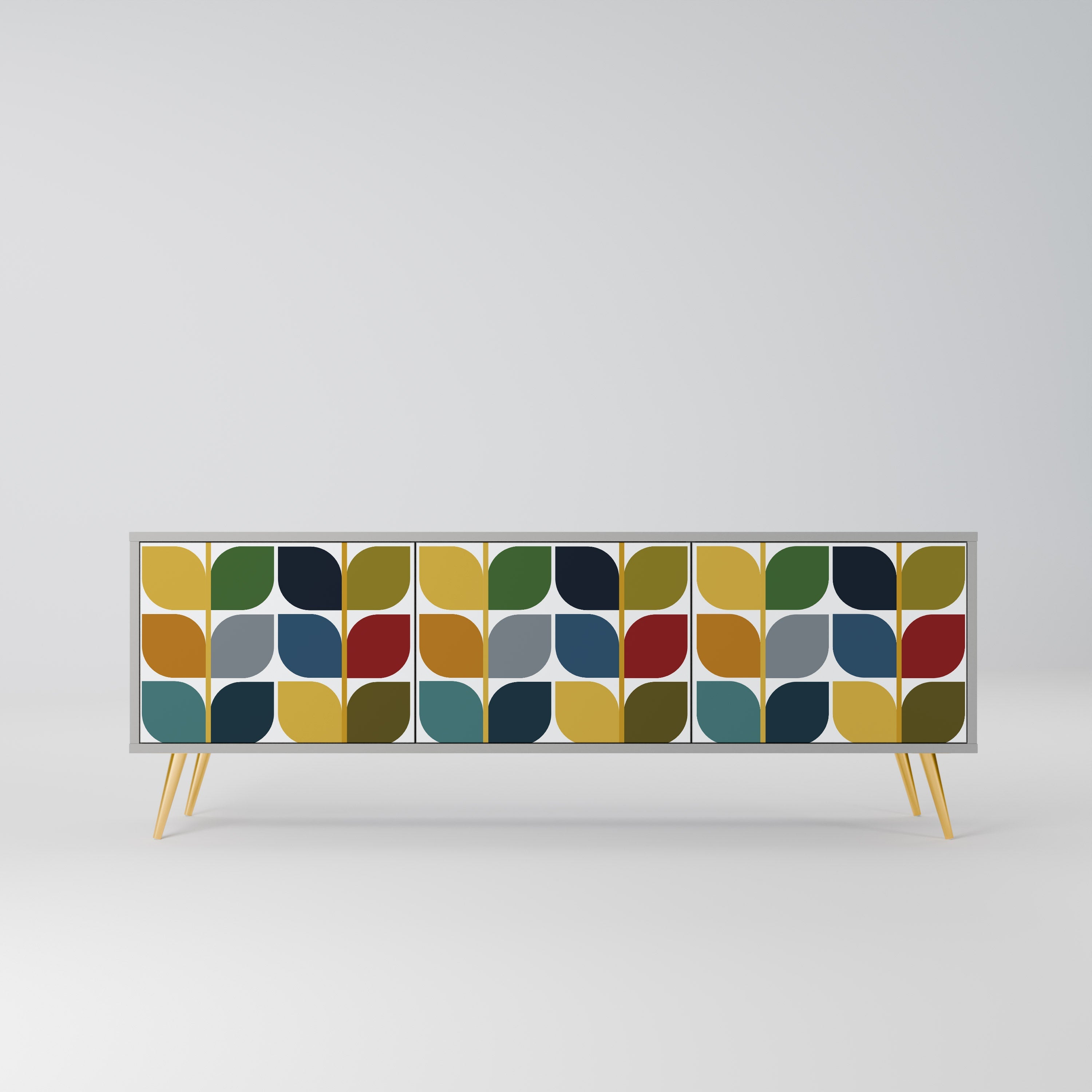 Meuble TV 3 portes Weightless Hours en finition grise