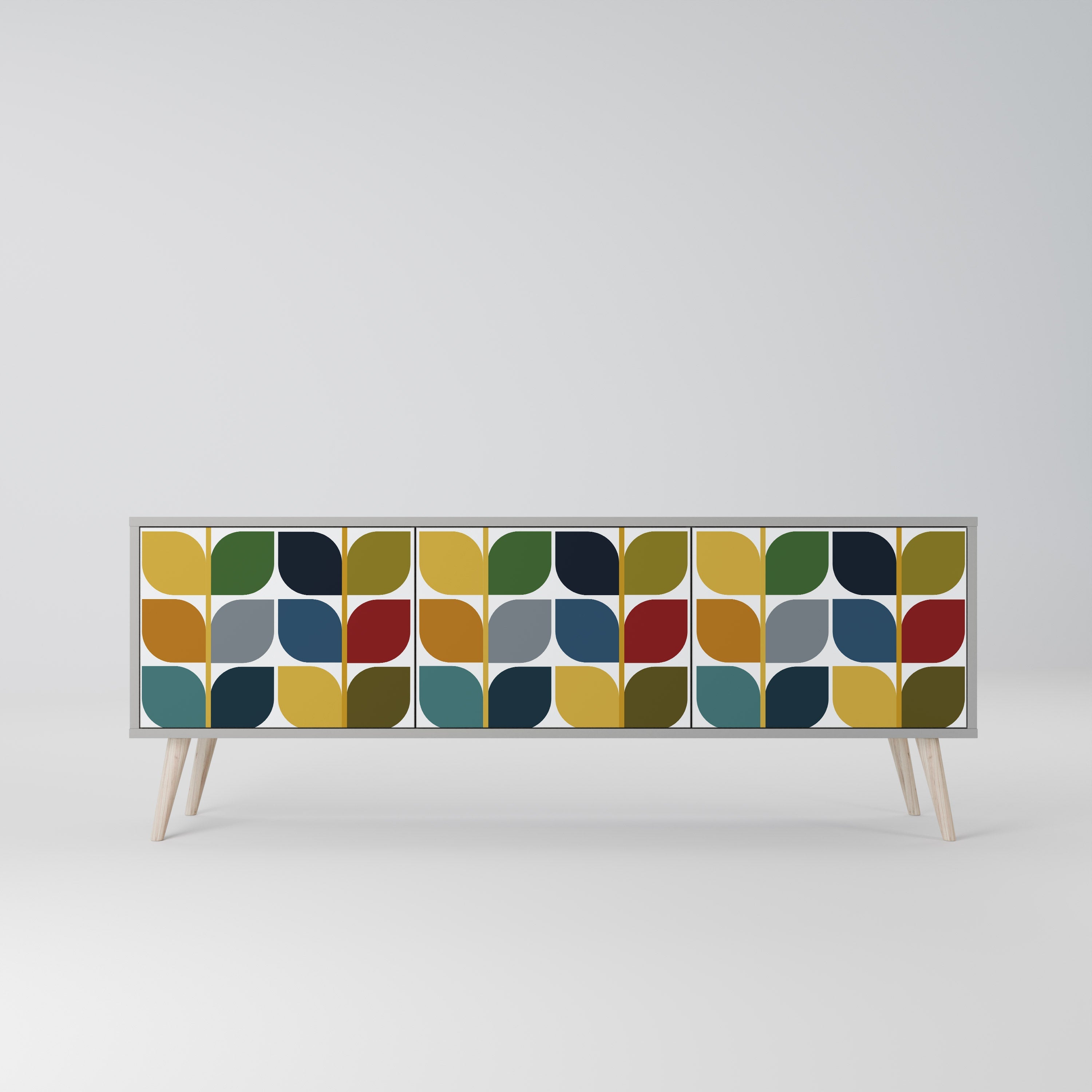 Meuble TV 3 portes Weightless Hours en finition grise