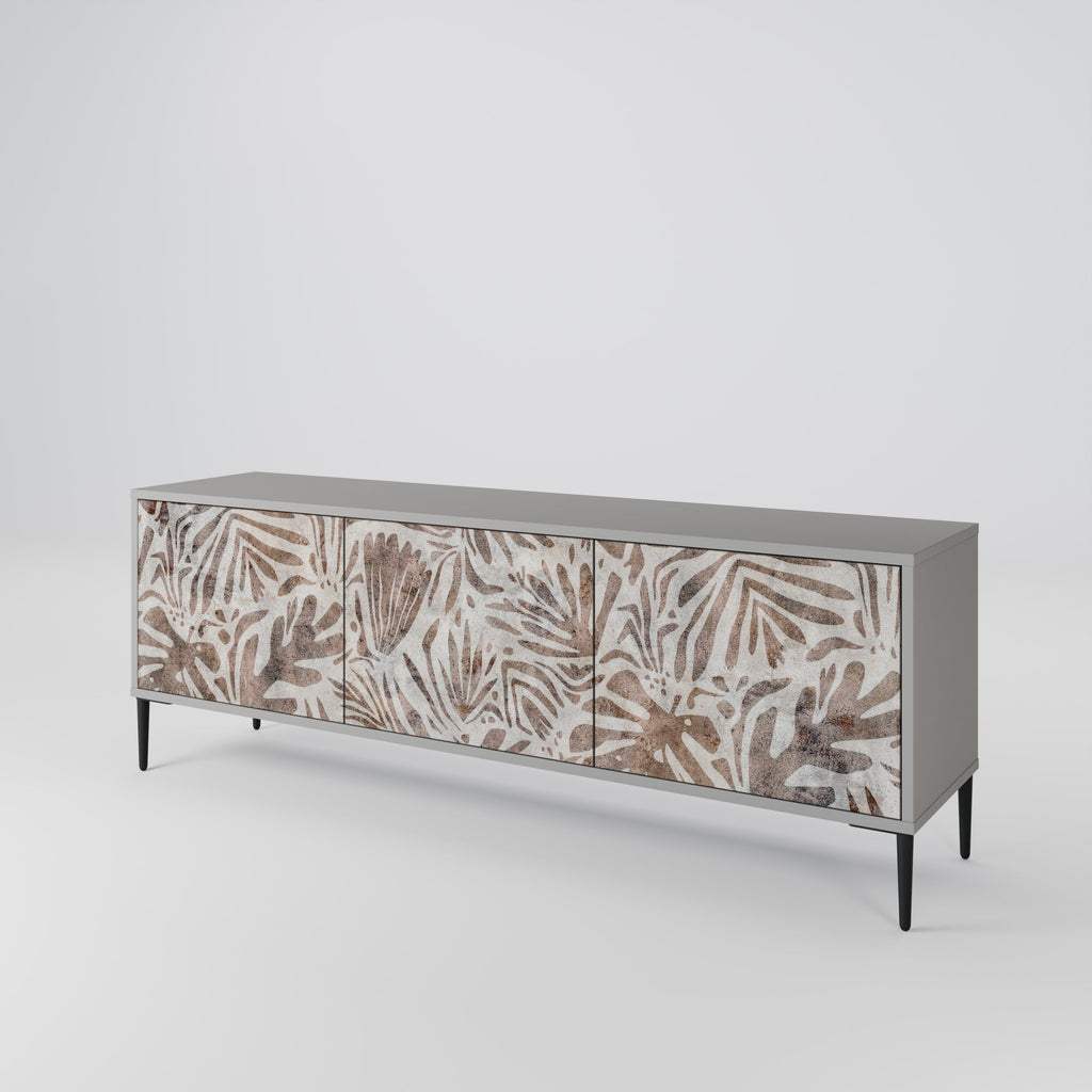 Meuble TV 3 portes PASSING TIME, finition grise