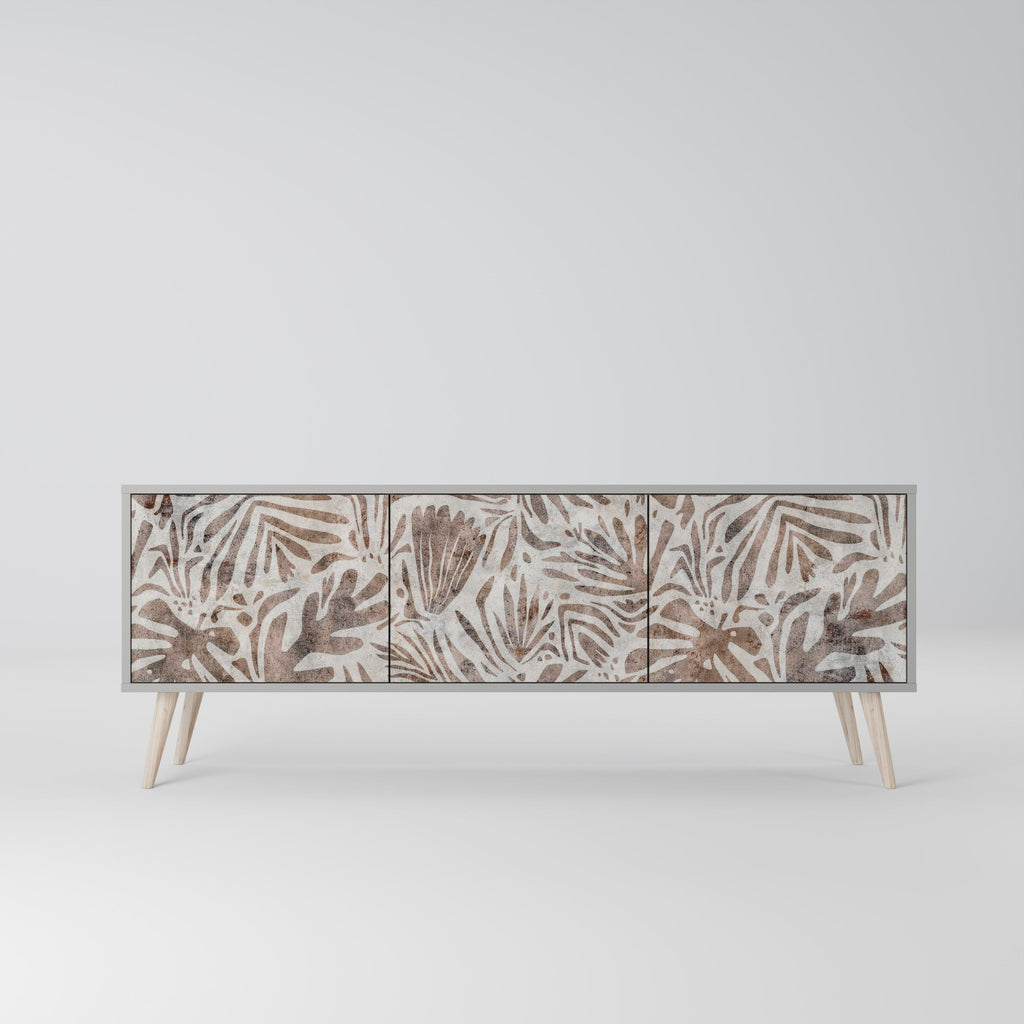 Meuble TV 3 portes PASSING TIME, finition grise