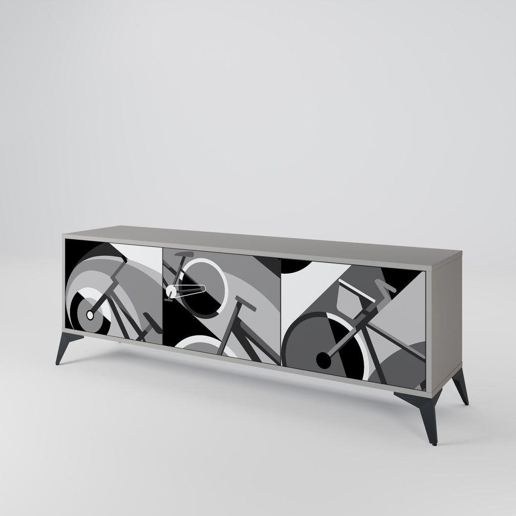 Meuble TV 3 portes BIKE ENERGY finition grise