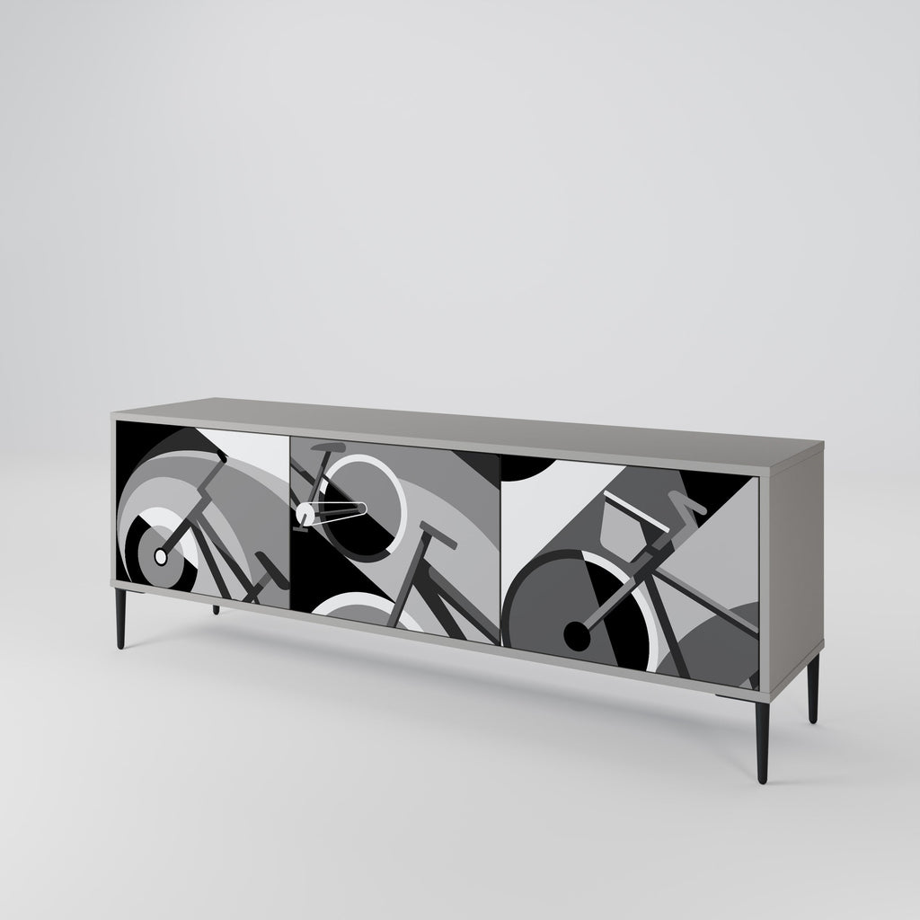 Meuble TV 3 portes BIKE ENERGY finition grise