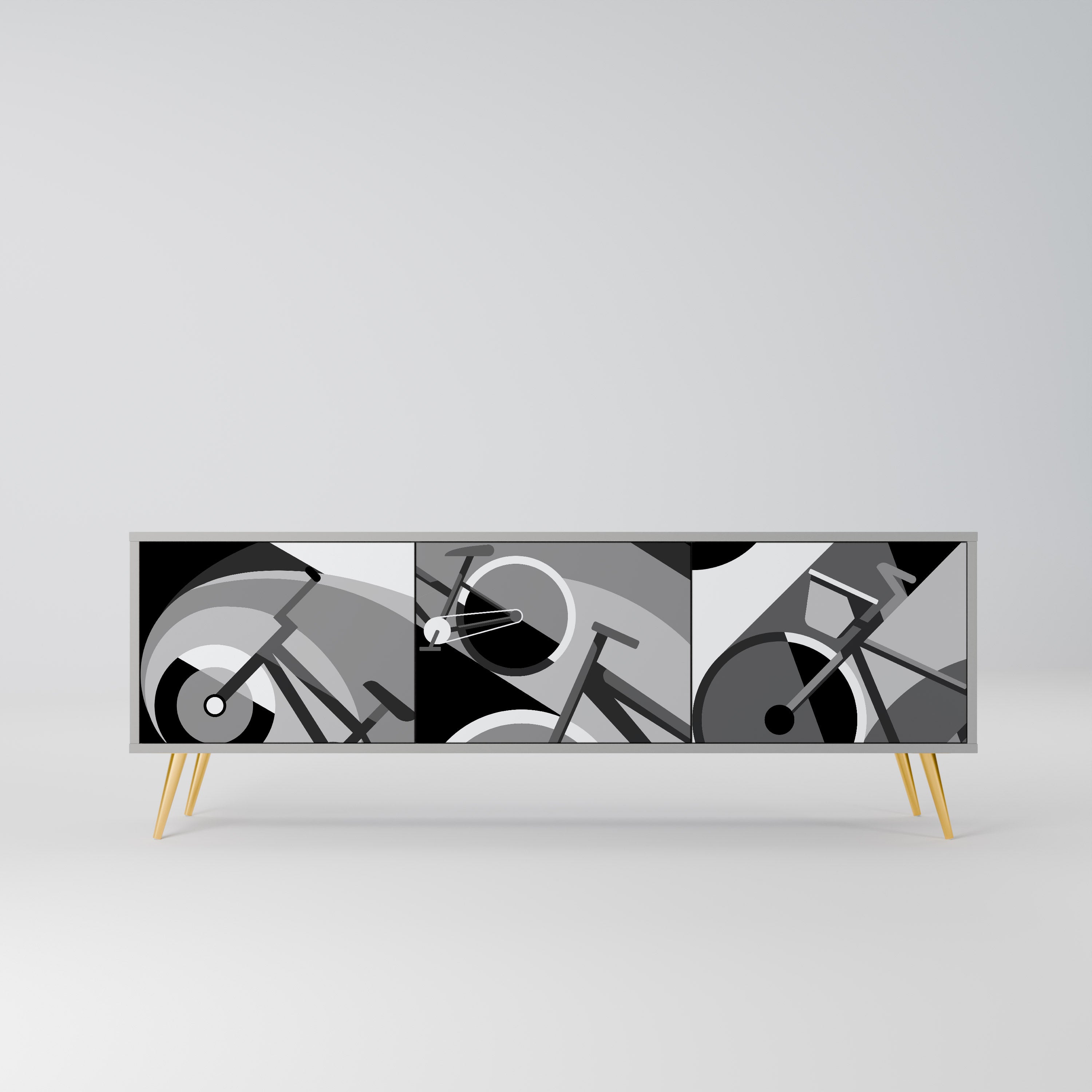 Meuble TV 3 portes BIKE ENERGY finition grise