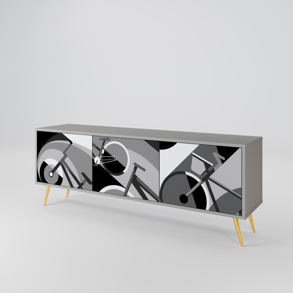 Meuble TV 3 portes BIKE ENERGY finition grise