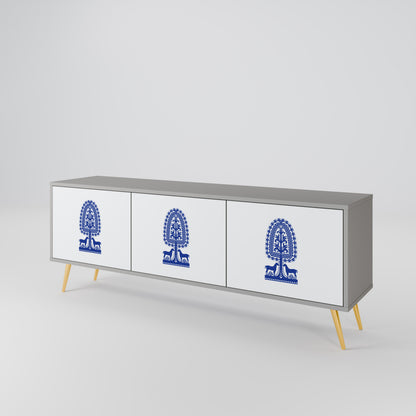 POLISH FOLK ART 3-Door TV Cabinet