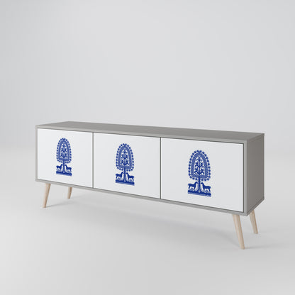 POLISH FOLK ART 3-Door TV Cabinet