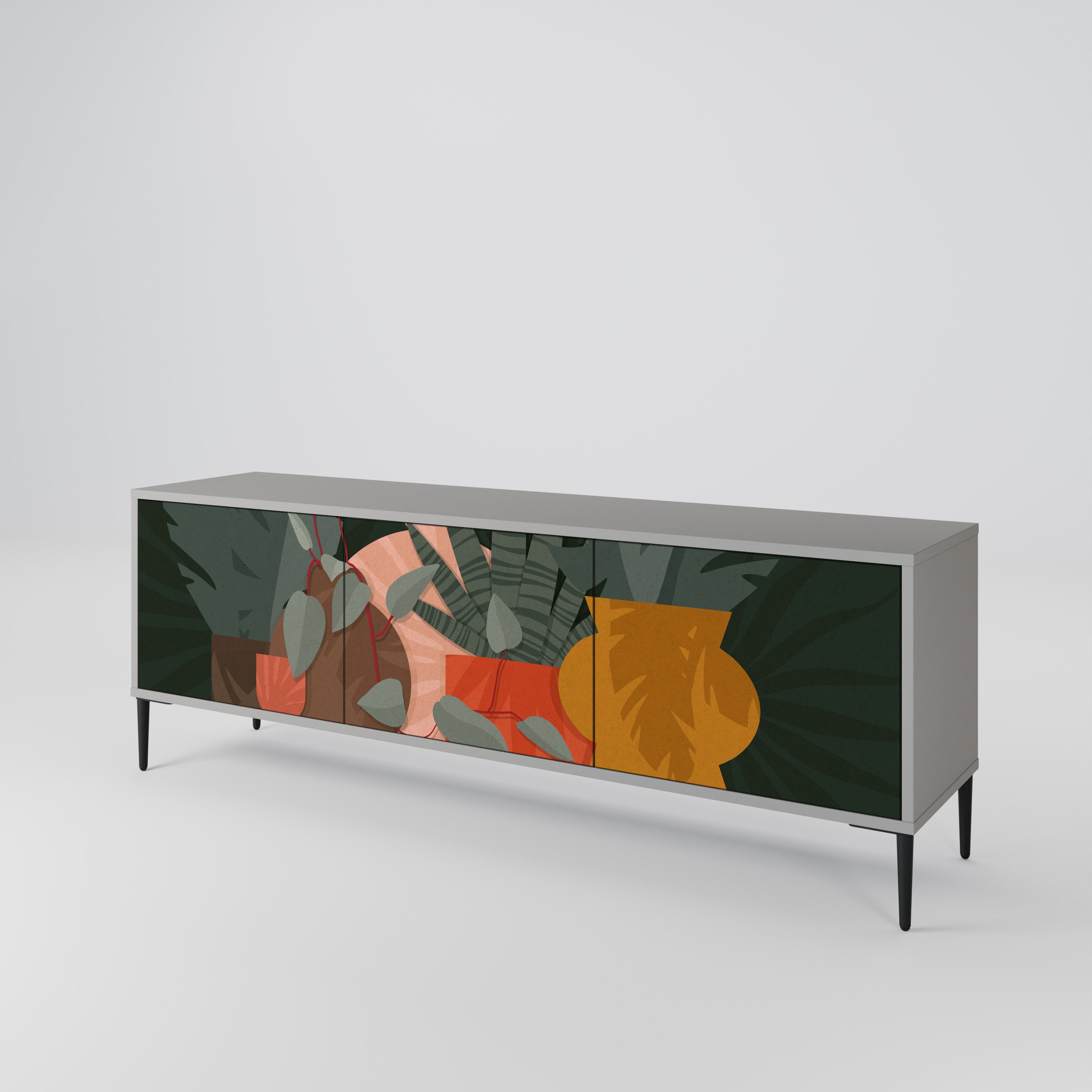 TROPICAL COMPOSITION 3-Door TV Cabinet