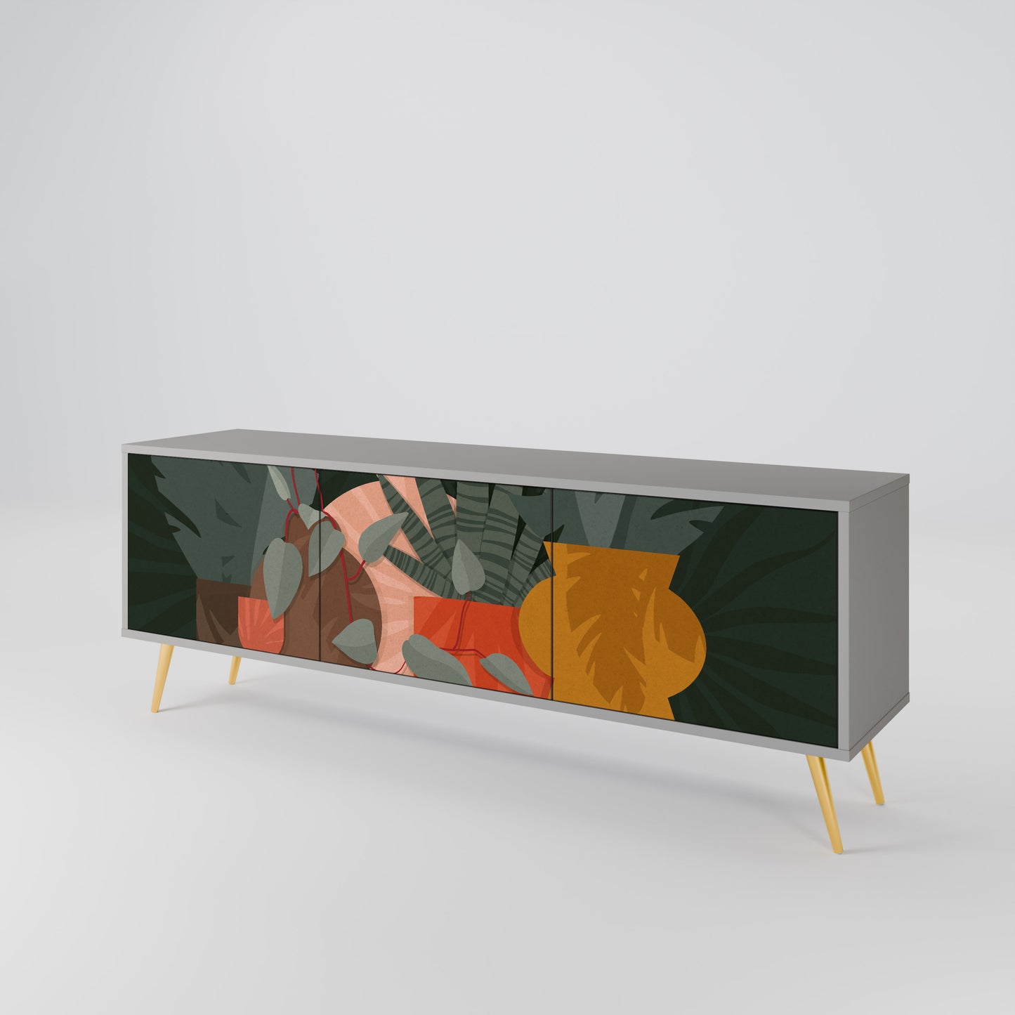 TROPICAL COMPOSITION 3-Door TV Cabinet