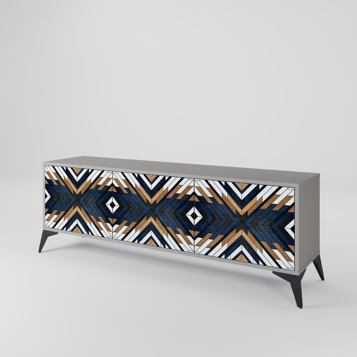 ARTFUL GEOMETRY 3-Door TV Cabinet
