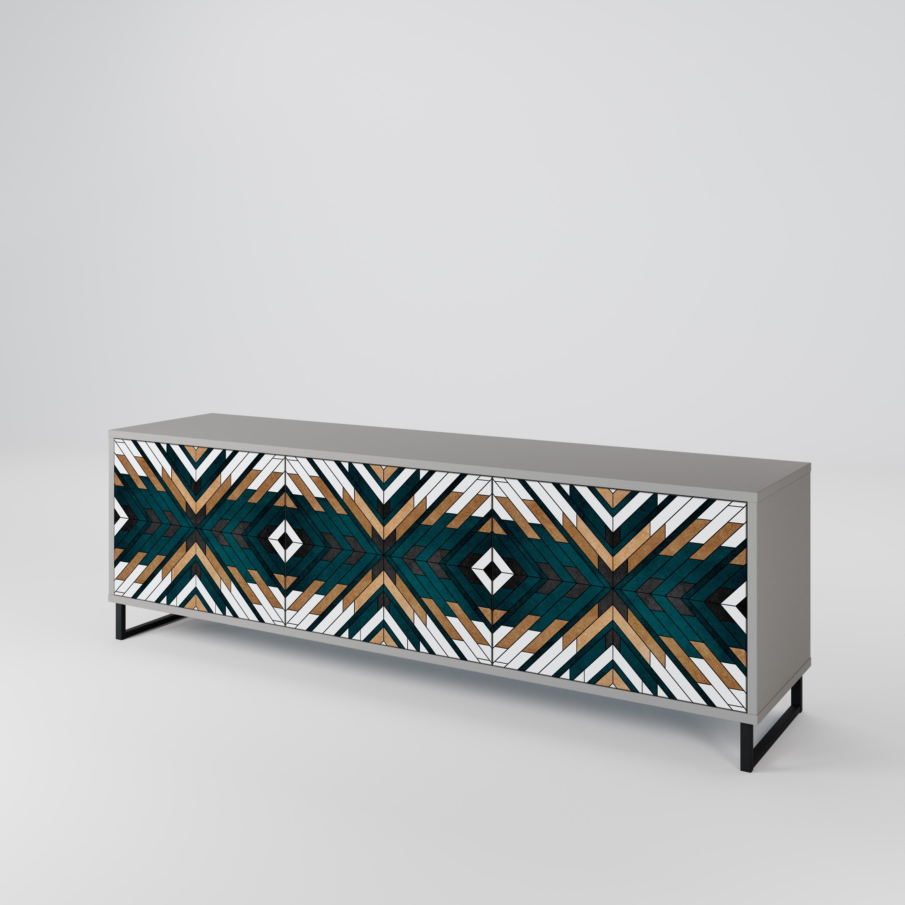ARTISTIC GEOMETRY 3-Door TV Cabinet
