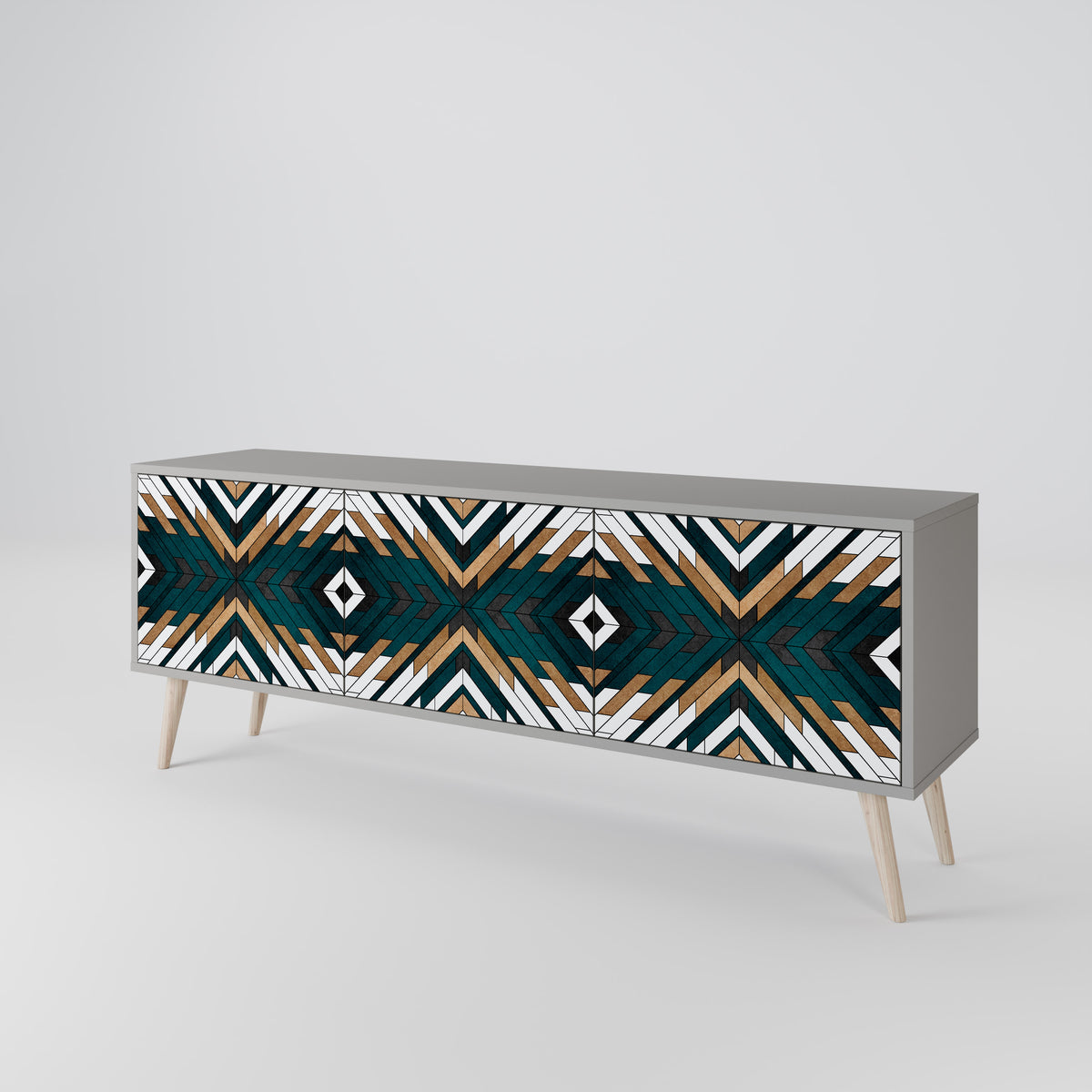ARTISTIC GEOMETRY 3-Door TV Cabinet