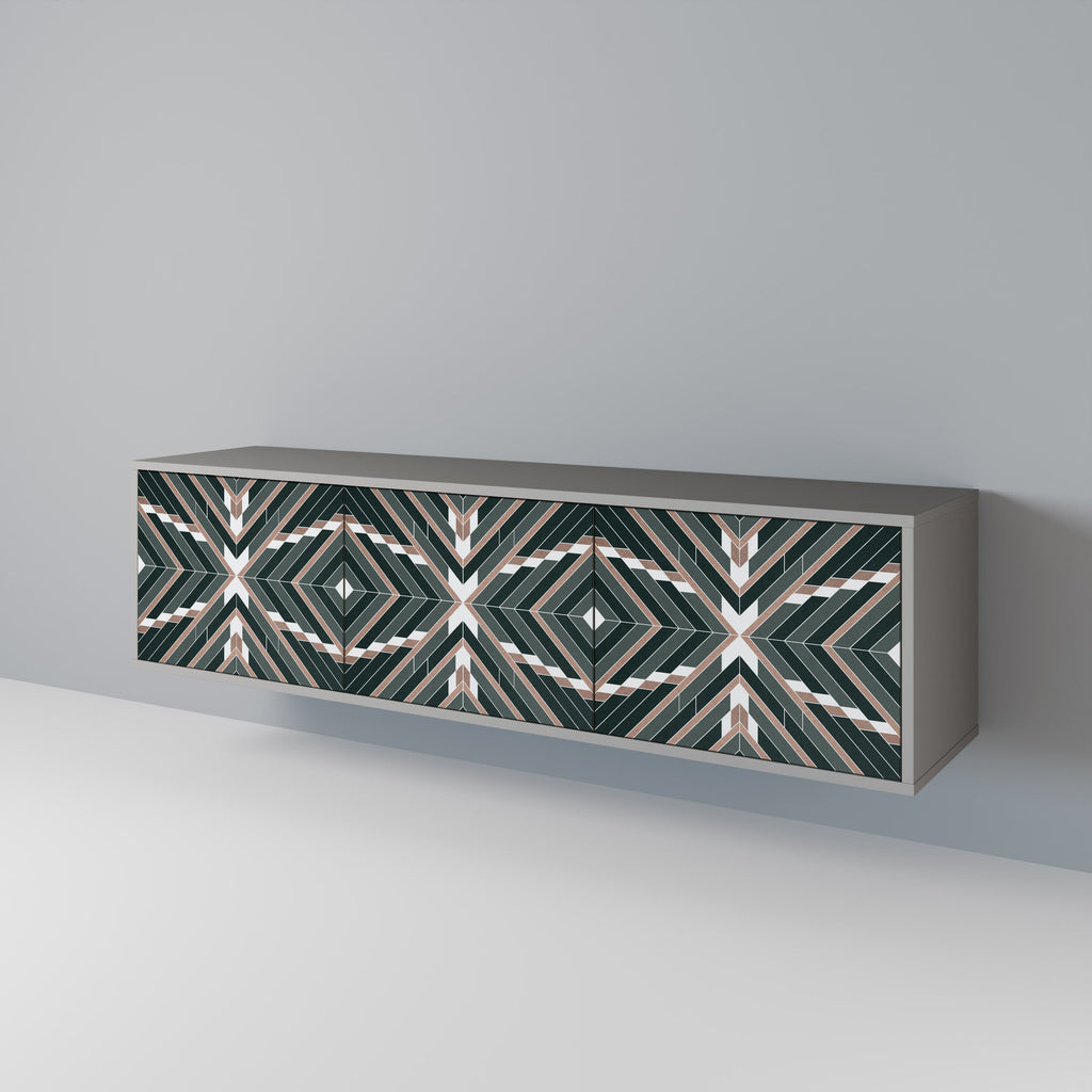 Meuble TV 3 portes DIMENSION DELIGHTS en finition grise