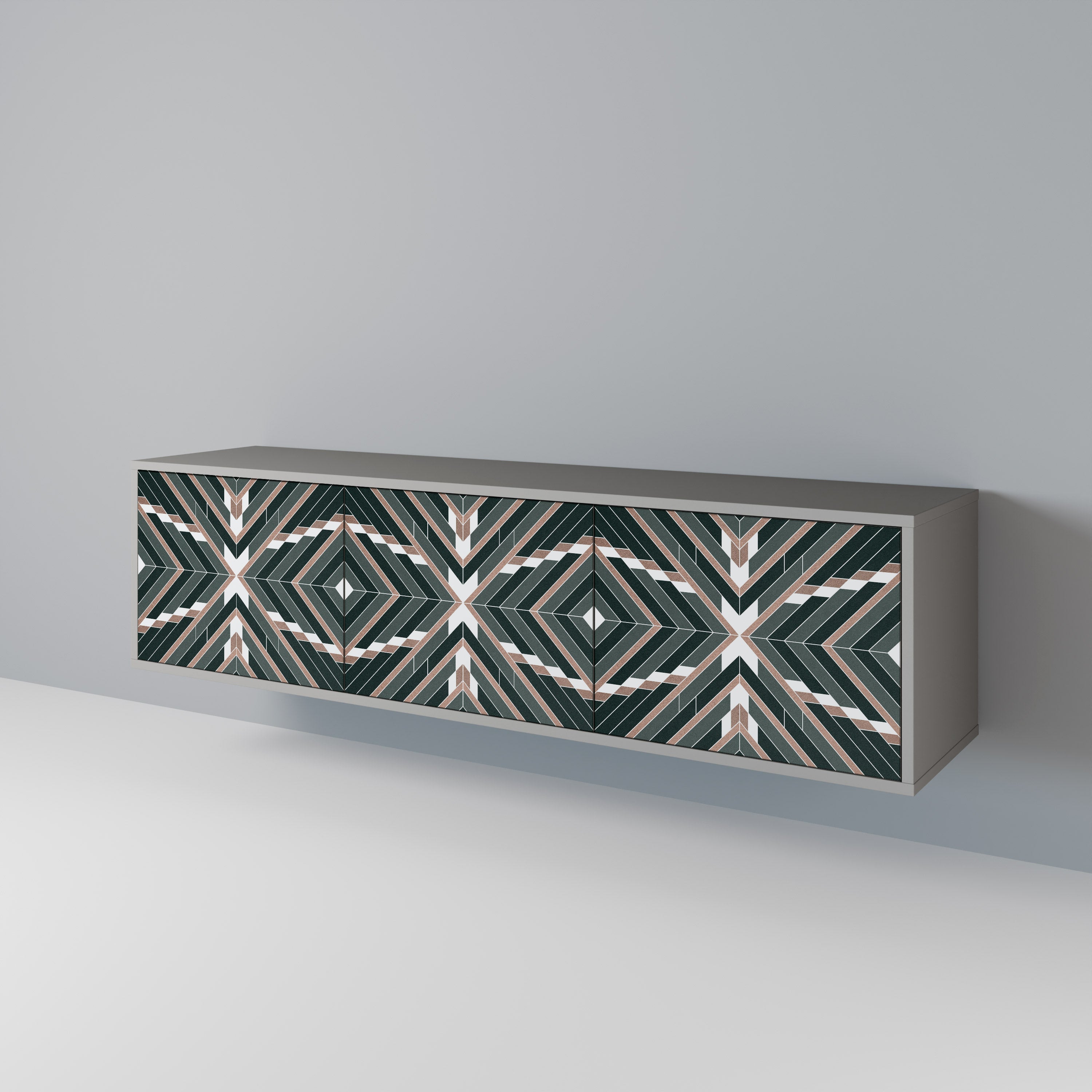 Meuble TV 3 portes DIMENSION DELIGHTS en finition grise