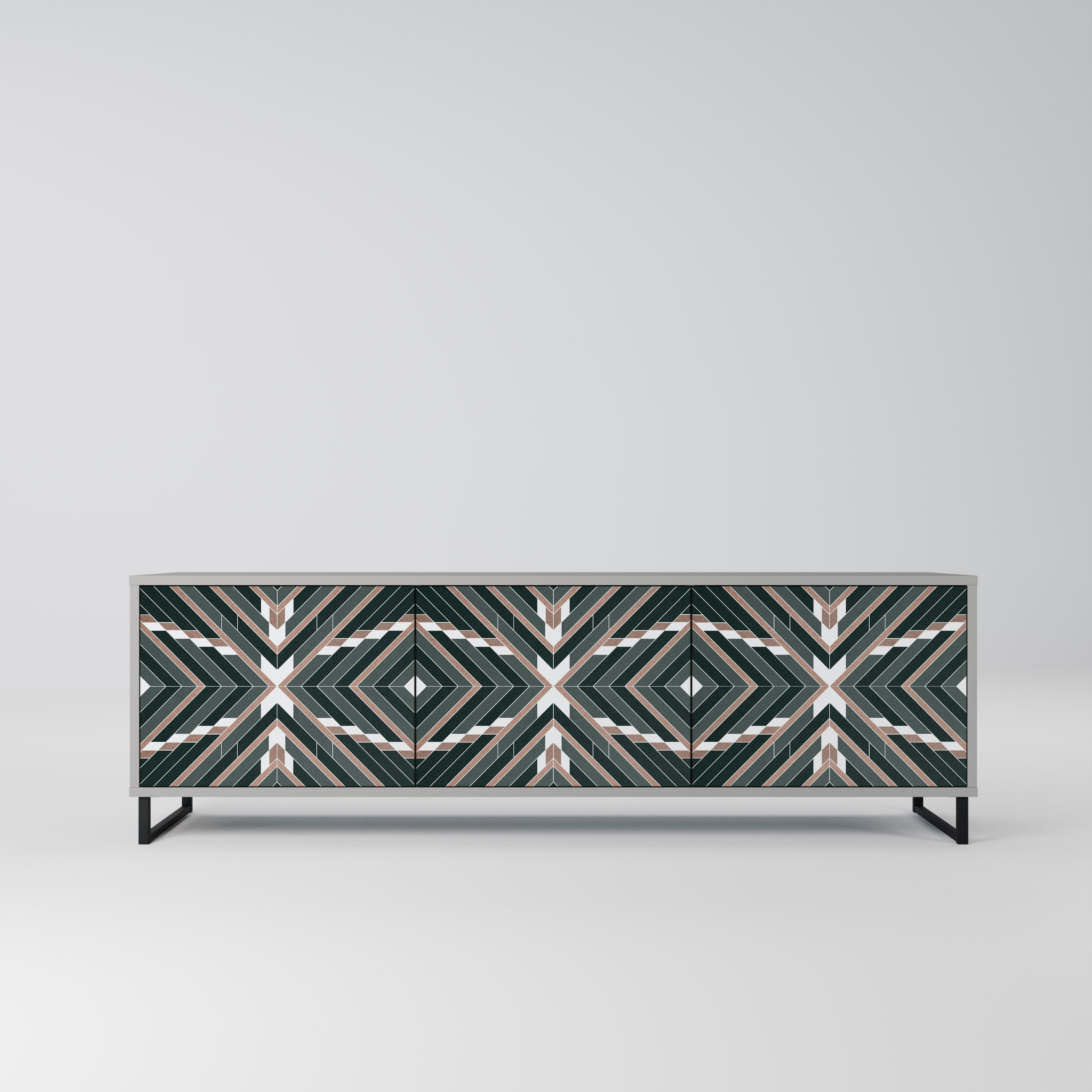 Meuble TV 3 portes DIMENSION DELIGHTS en finition grise