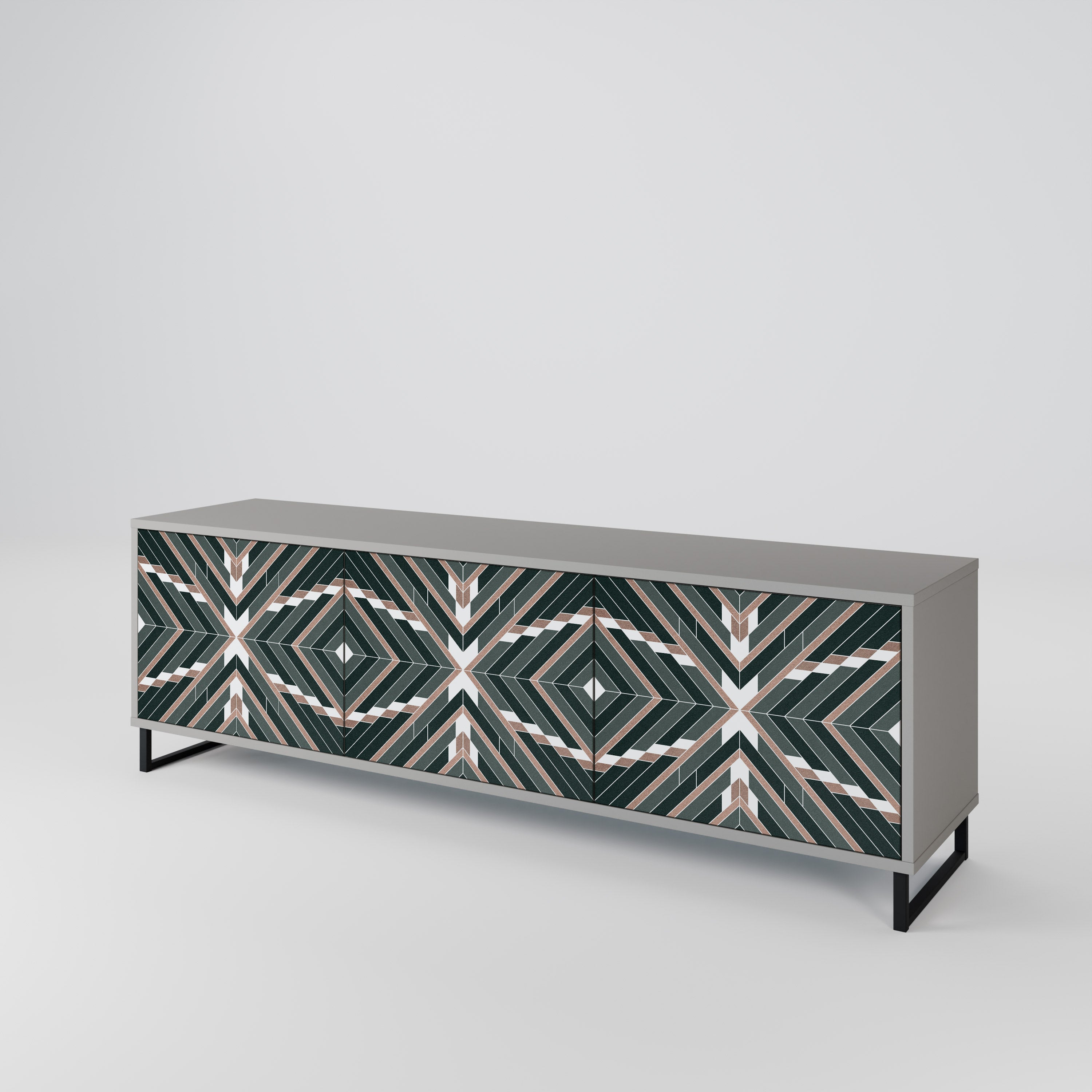 Meuble TV 3 portes DIMENSION DELIGHTS en finition grise