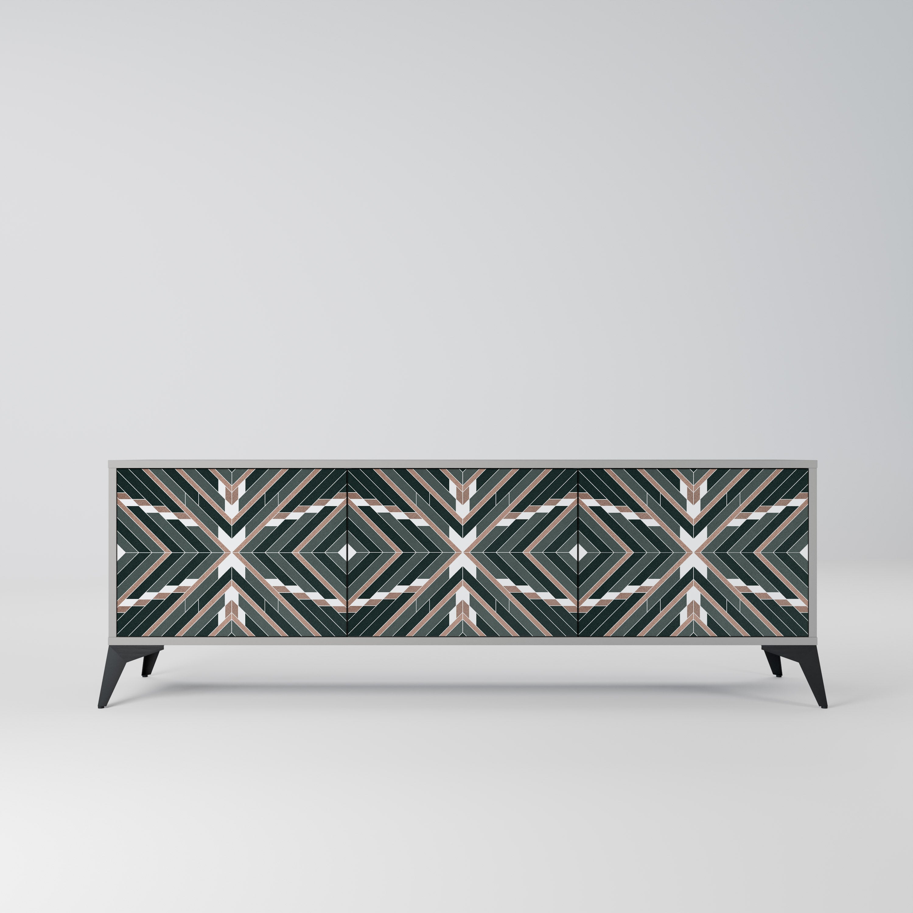 Meuble TV 3 portes DIMENSION DELIGHTS en finition grise