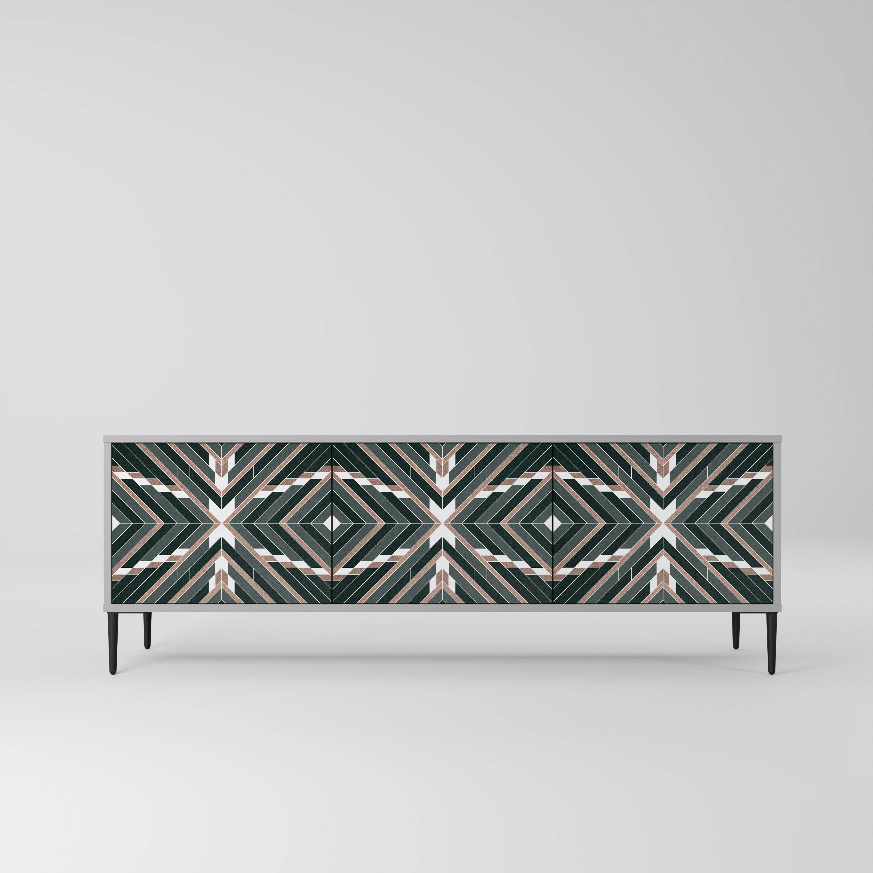 Meuble TV 3 portes DIMENSION DELIGHTS en finition grise