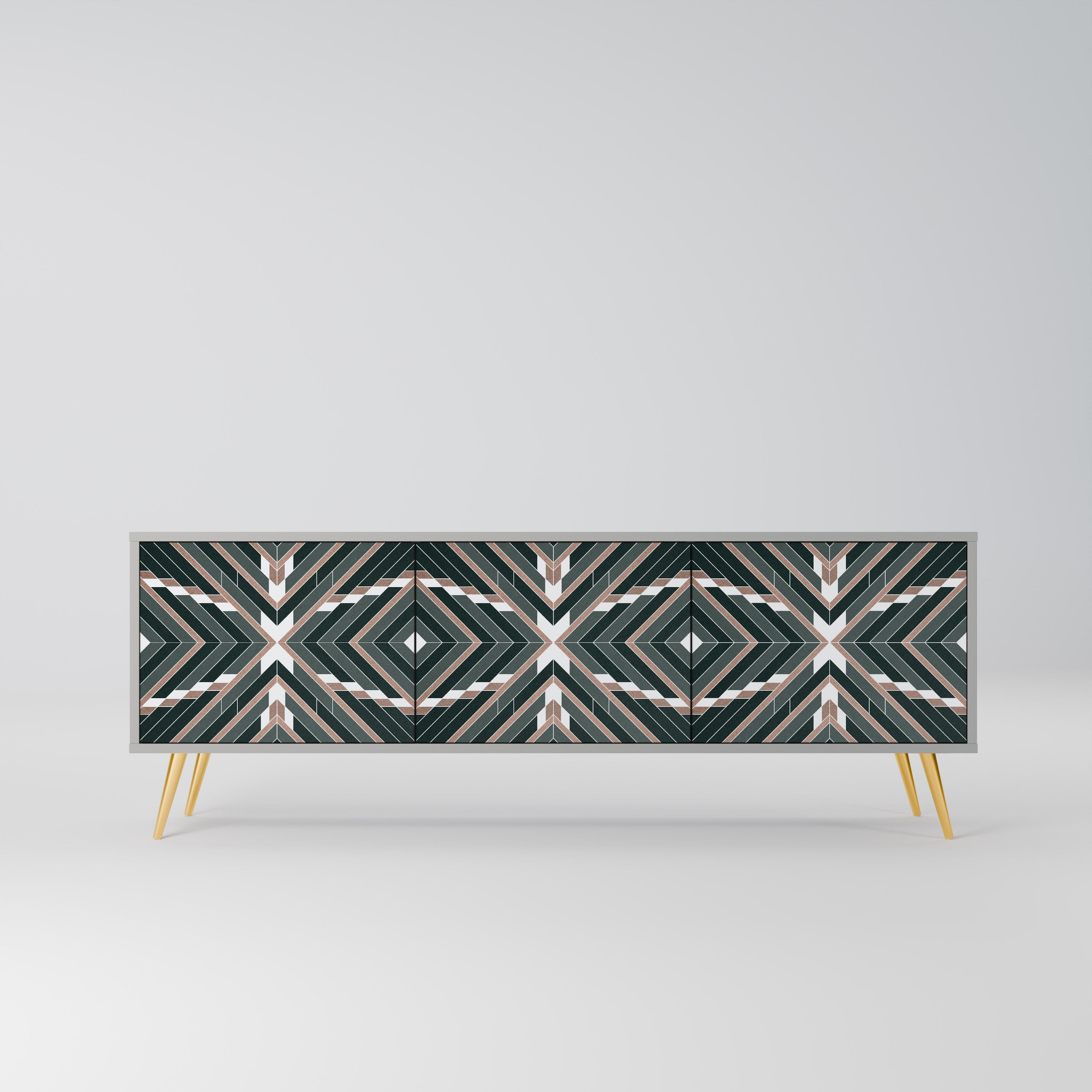 Meuble TV 3 portes DIMENSION DELIGHTS en finition grise