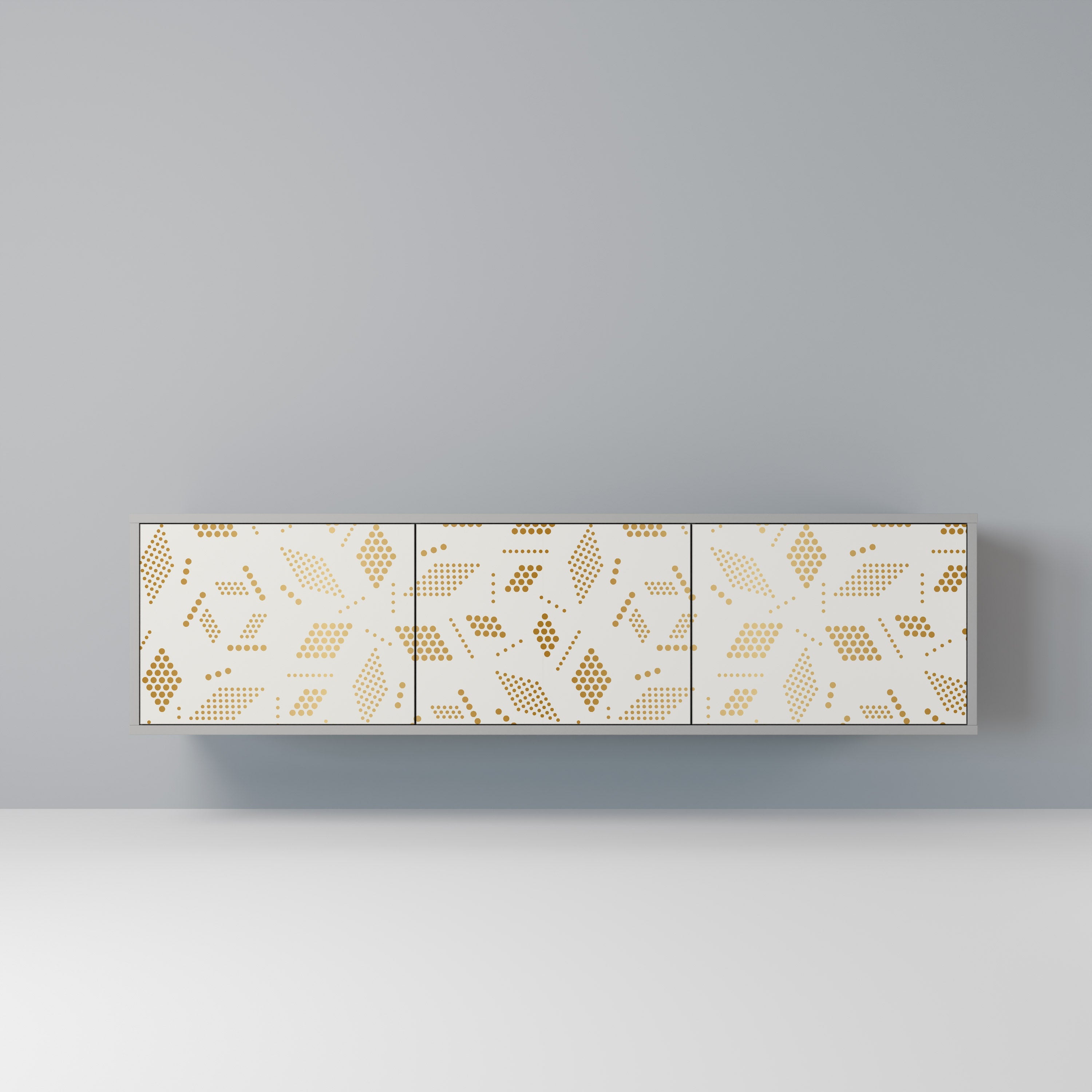 Meuble TV 3 portes SPOTTED DAZE, finition grise