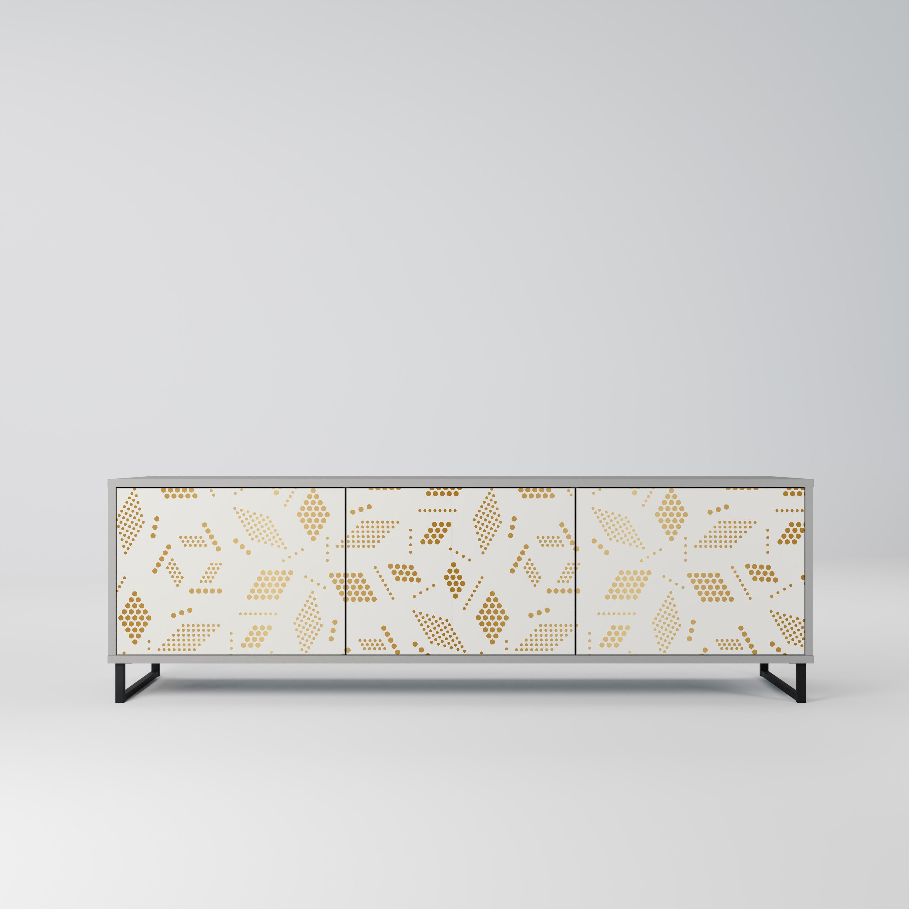 Meuble TV 3 portes SPOTTED DAZE, finition grise