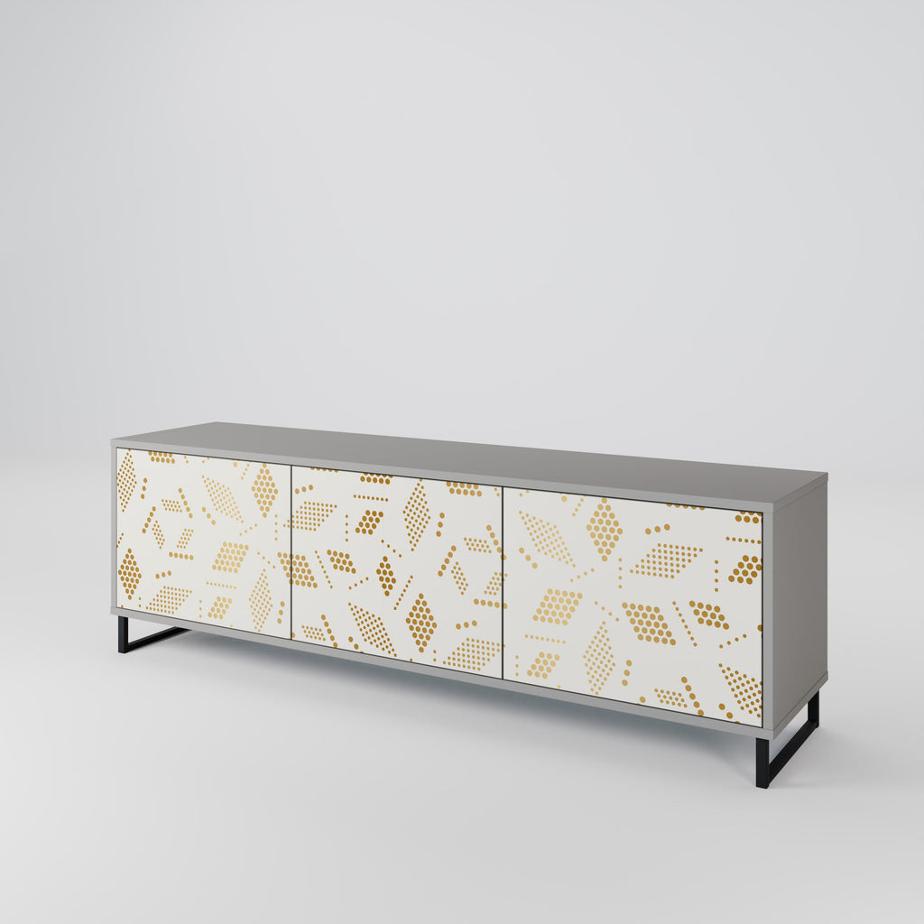 Meuble TV 3 portes SPOTTED DAZE, finition grise