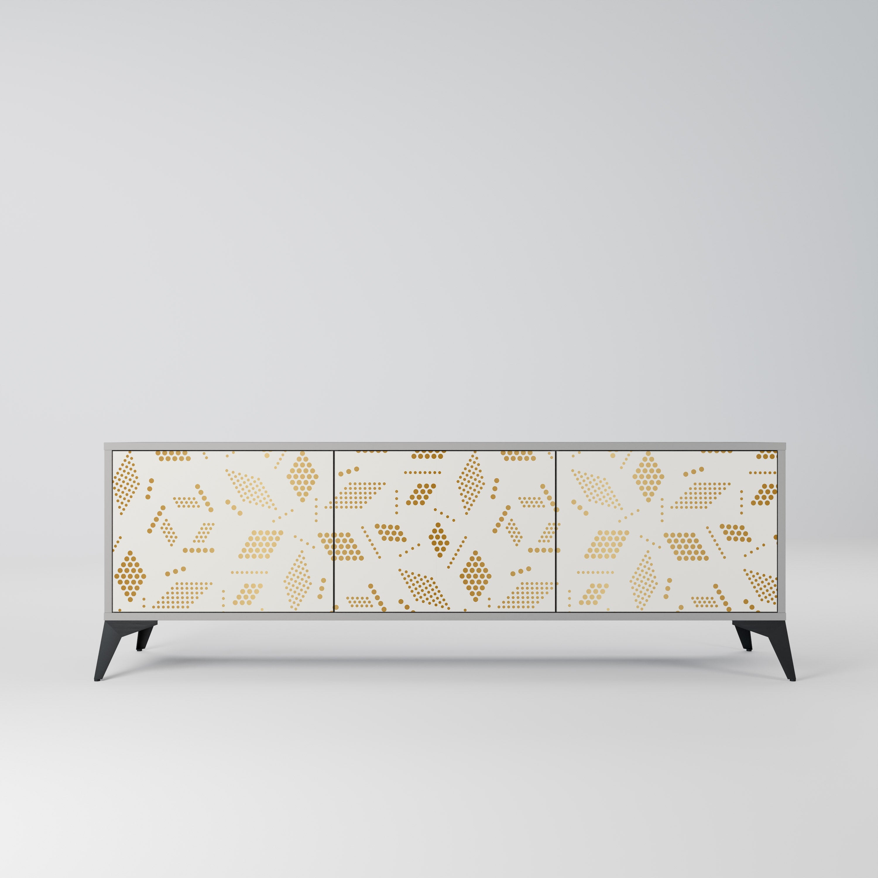 Meuble TV 3 portes SPOTTED DAZE, finition grise