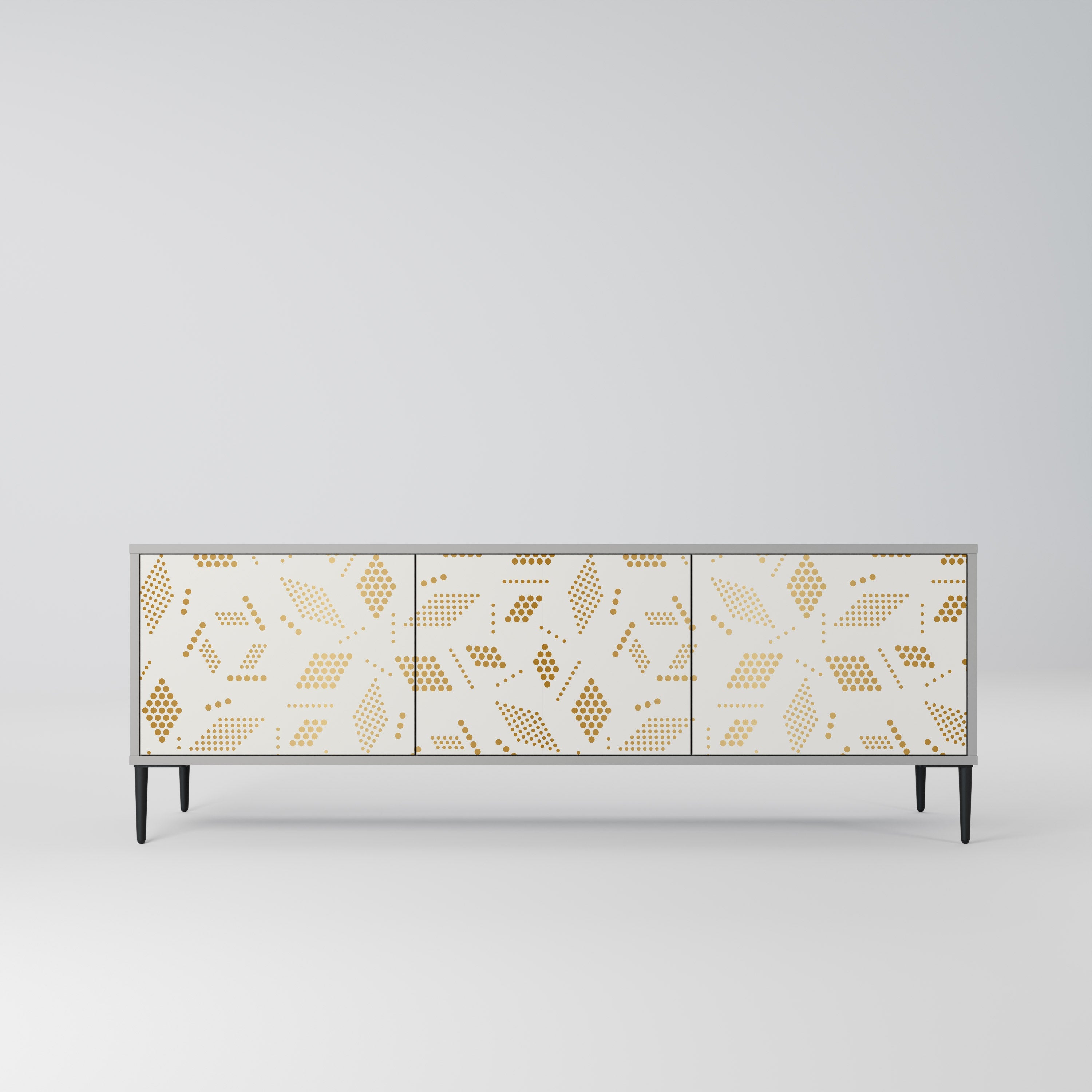 Meuble TV 3 portes SPOTTED DAZE, finition grise