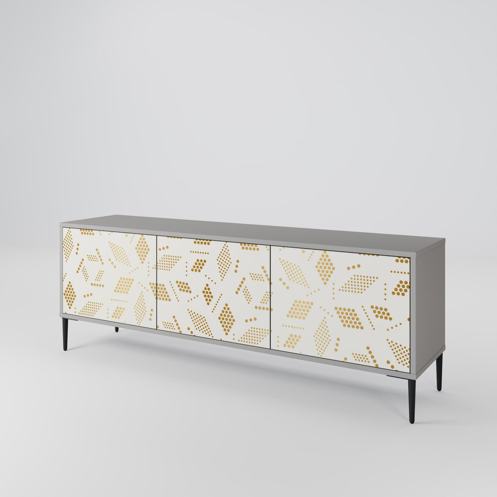 Meuble TV 3 portes SPOTTED DAZE, finition grise