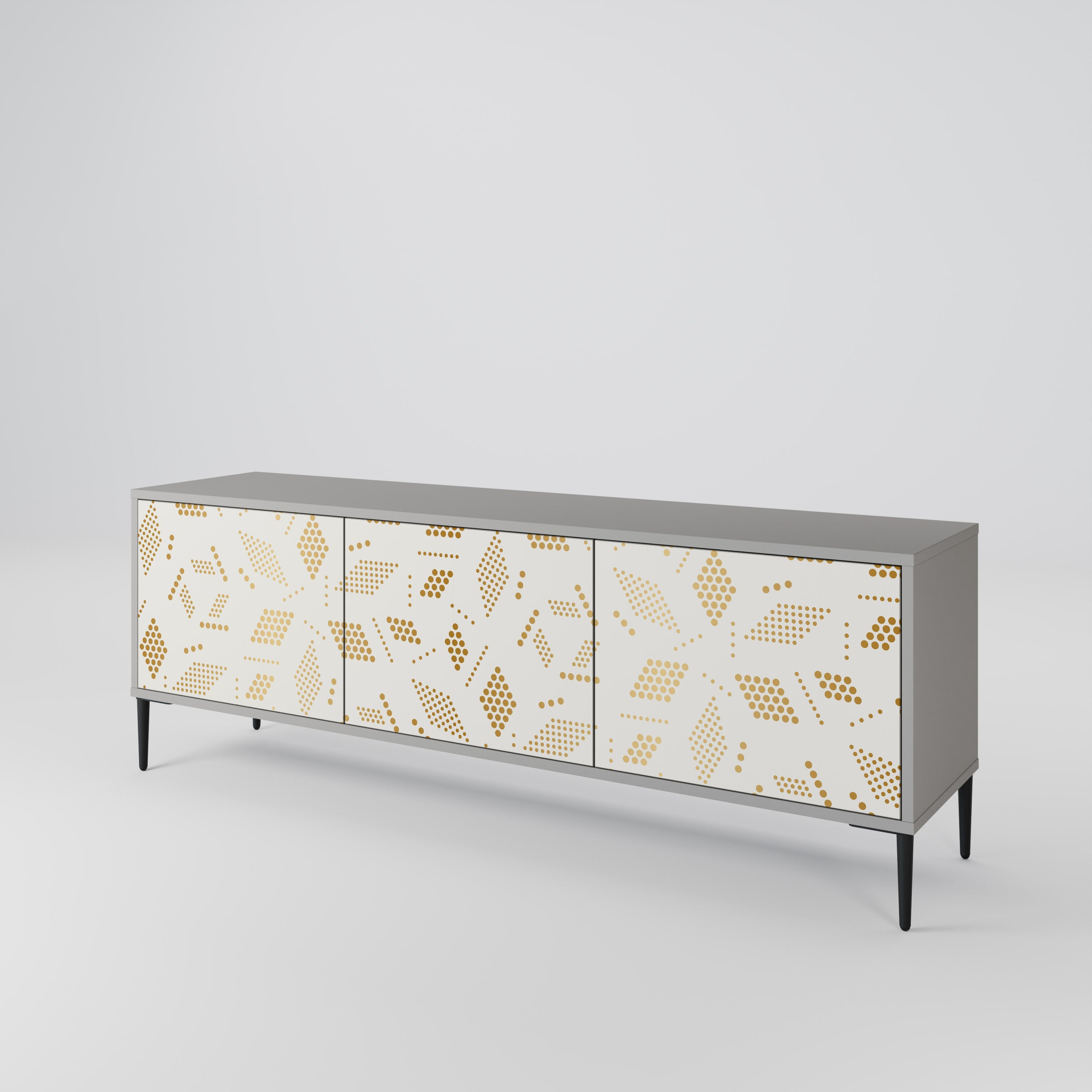 Meuble TV 3 portes SPOTTED DAZE, finition grise