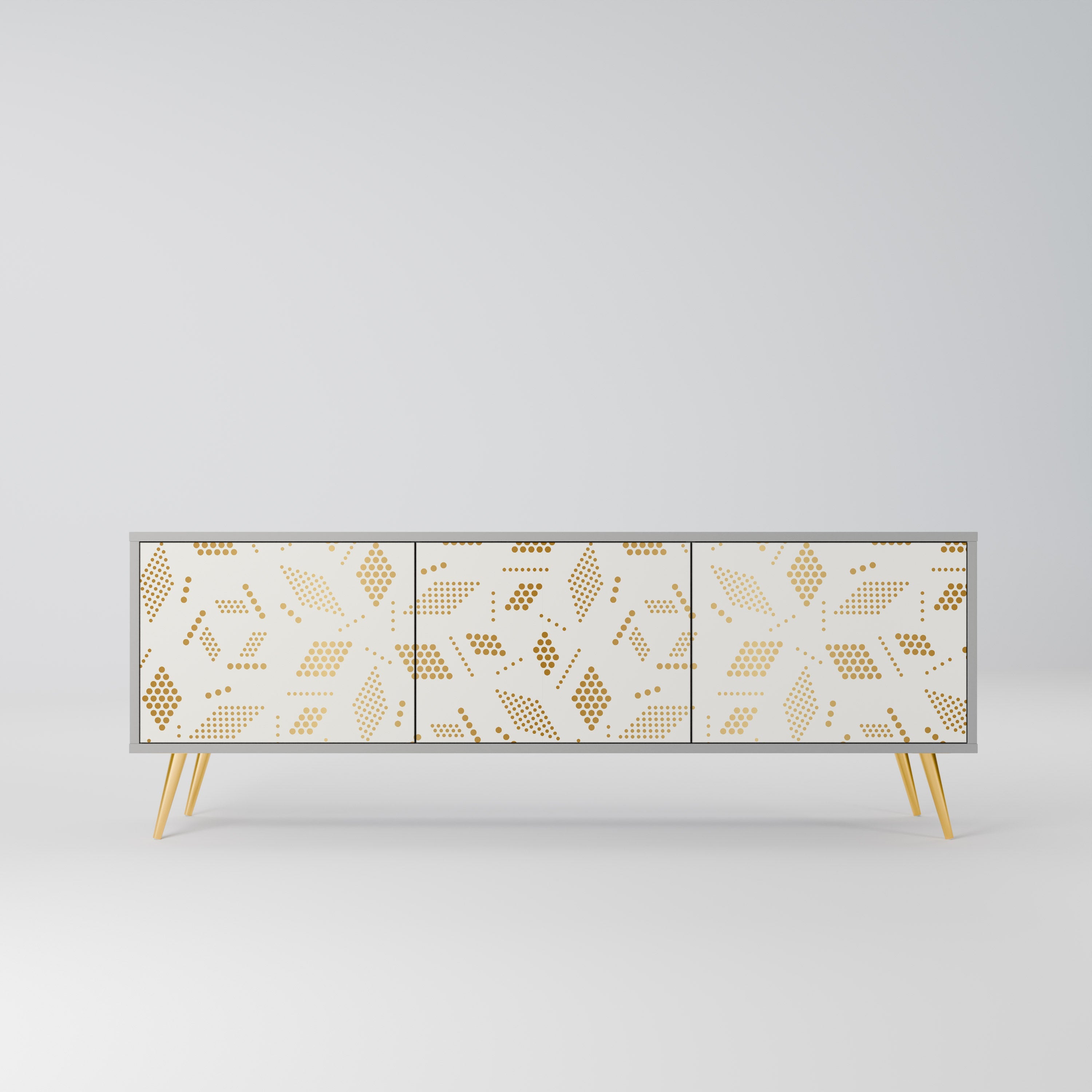 Meuble TV 3 portes SPOTTED DAZE, finition grise